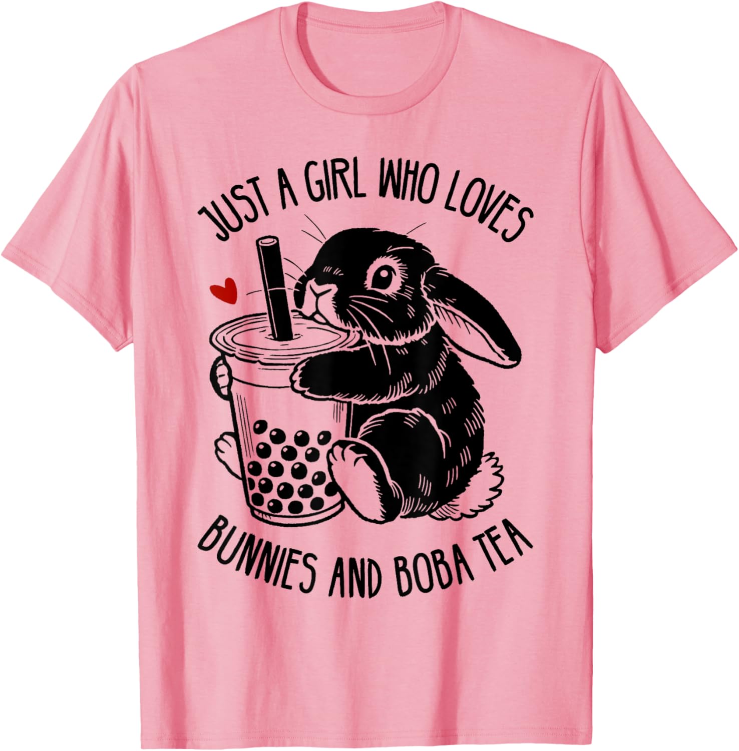 Just A Girl Who Loves Bunnies and Boba Tea Holland Lop T-Shirt - 16