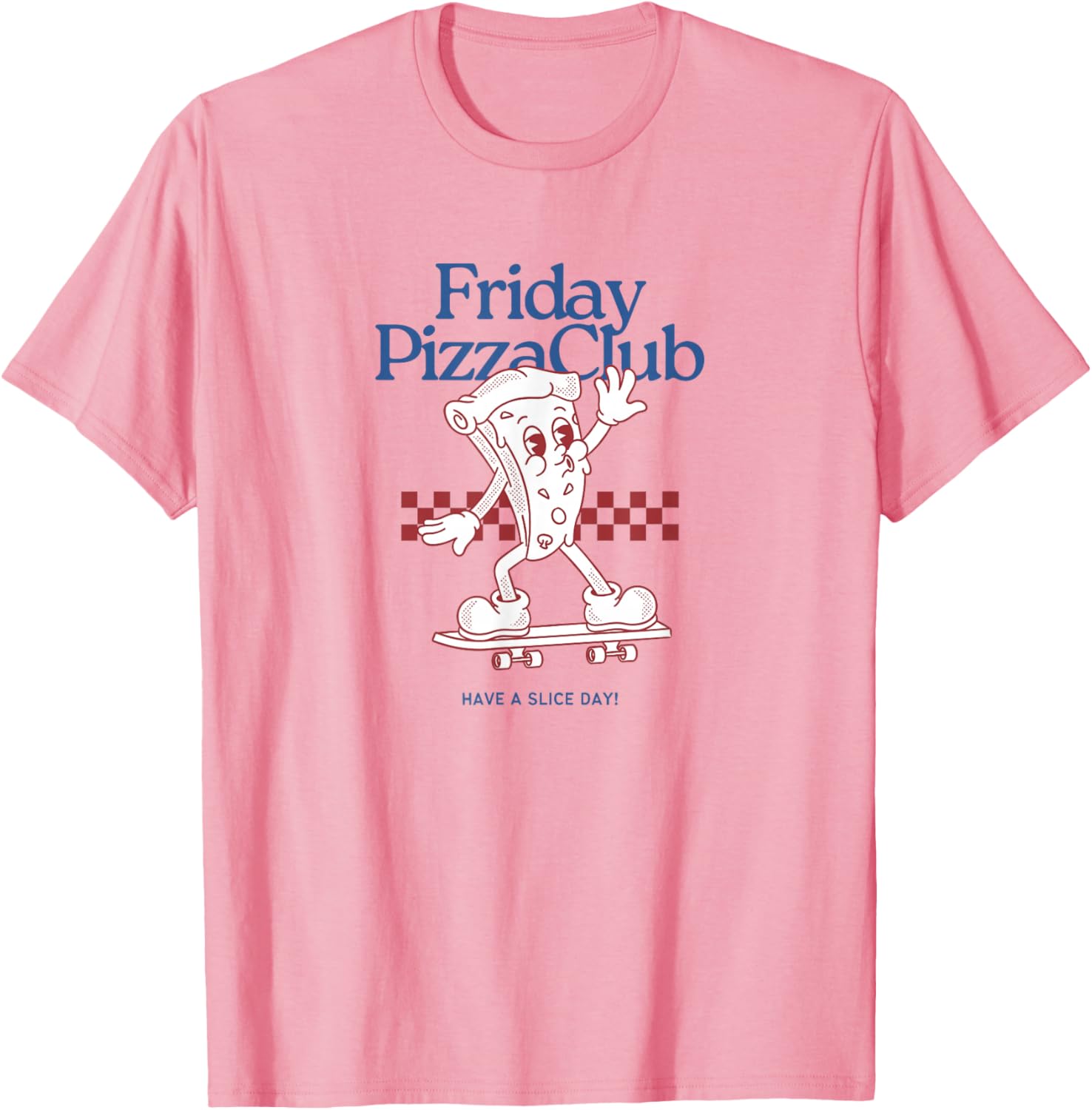 Funny Friday Pizza Club Retro Skateboard Pizza Slice T-Shirt for Fun Lovers - 4
