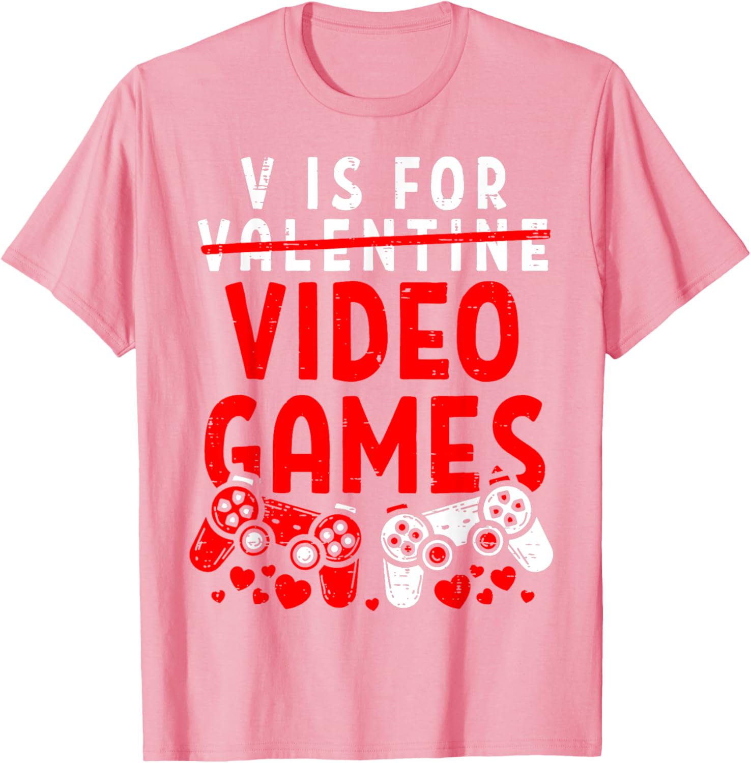 Funny V Is For Video Games Valentine's Day T-Shirt for Gamer Men - 3
