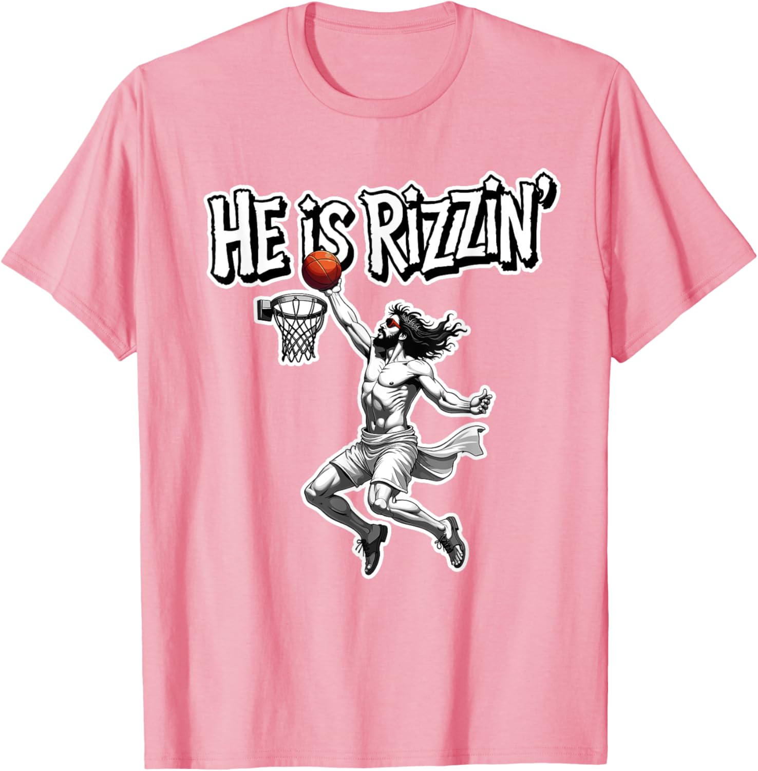 Funny Jesus Basketball Meme T-Shirt for Rizzin Fans - Unique Gift Idea - 16