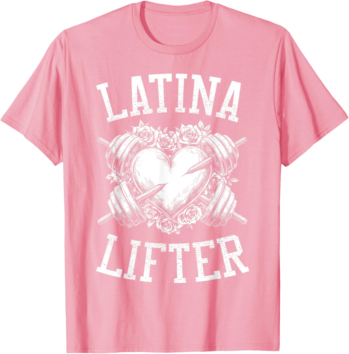 Latina Lifter Heart Fitness T-Shirt for Hispanic Gym Lovers - 7