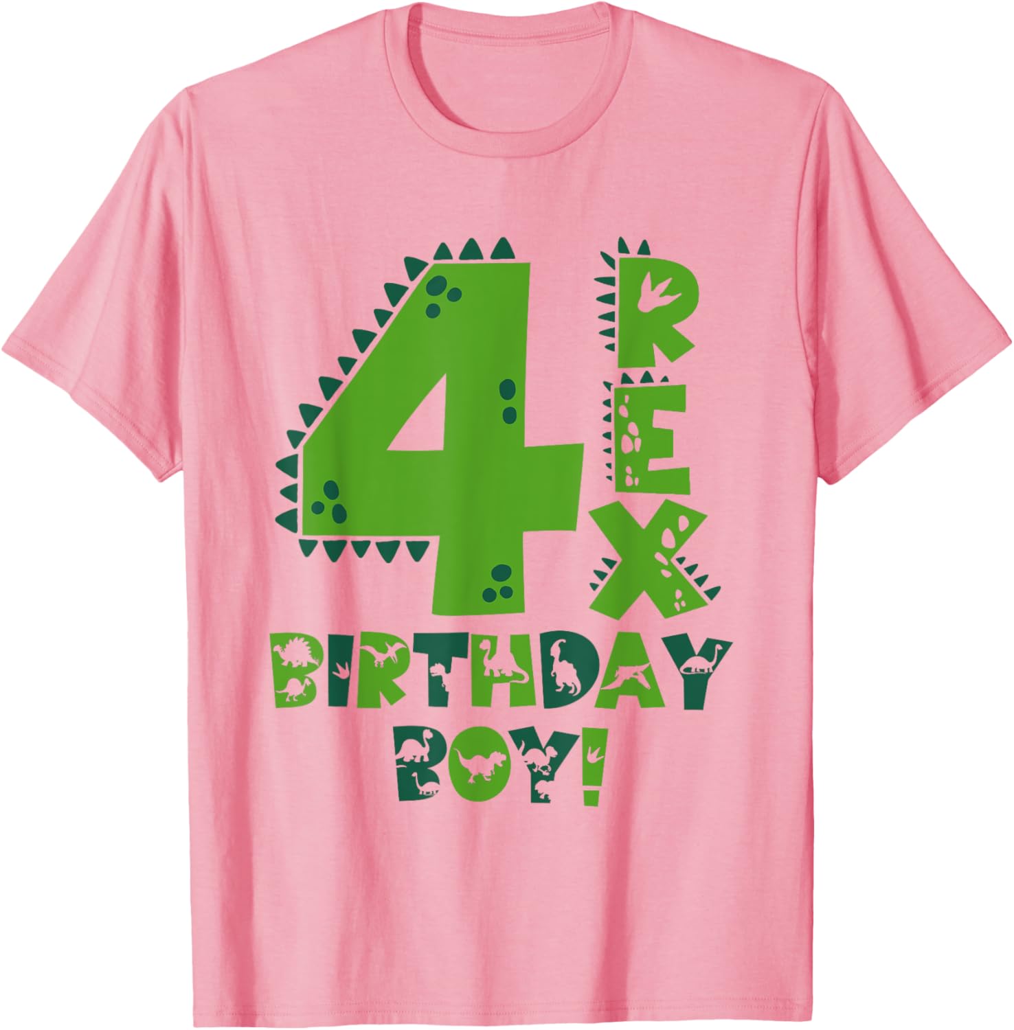 Fun Four Rex Dinosaur T-Shirt for 4-Year-Old Birthday Boys - 16