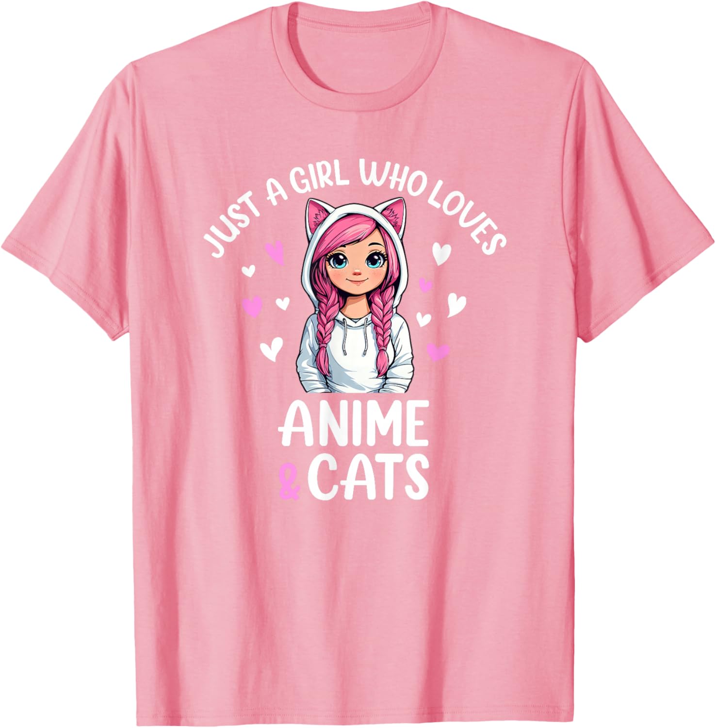 Just A Girl Who Loves Anime and Cats T-Shirt for Cat and Anime Fans - 2