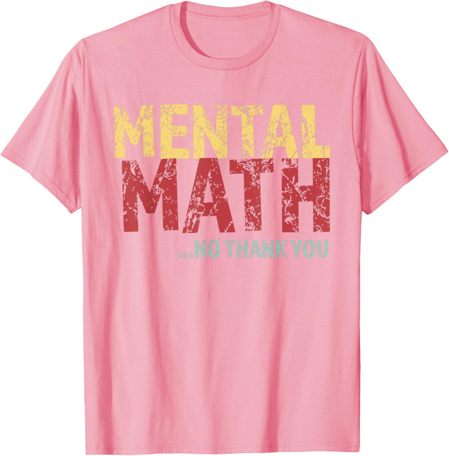 Retro Mental Math No Thank You T-Shirt Funny School Pop Quiz Design - 19