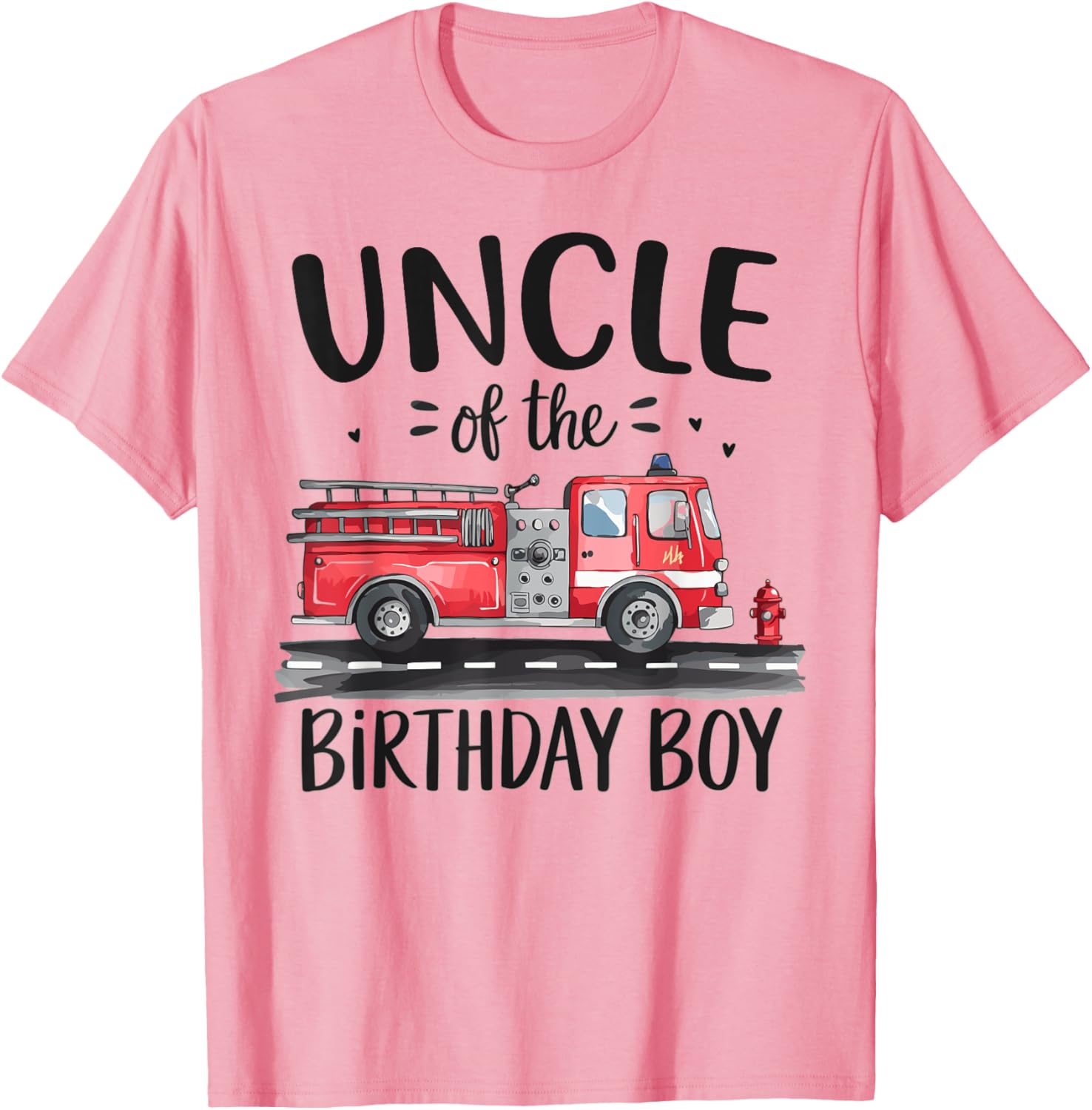 Uncle of the Birthday Boy Fire Truck T-Shirt for Proud Tio Caregivers - 3