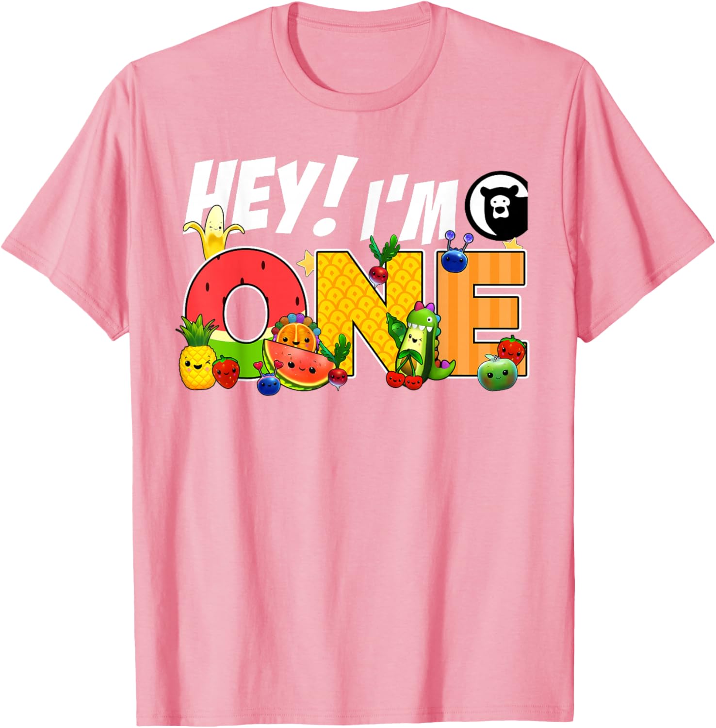 Funny Hey I'm One Birthday Boy T-Shirt for Kids with Cute Fruit Design - 12