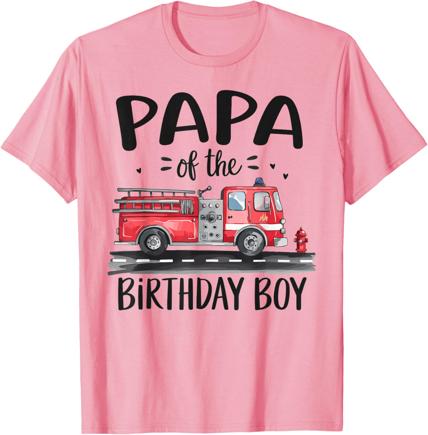 Papa of the Birthday Boy Fire Truck Dad T-Shirt for Firefighter Fans - 5