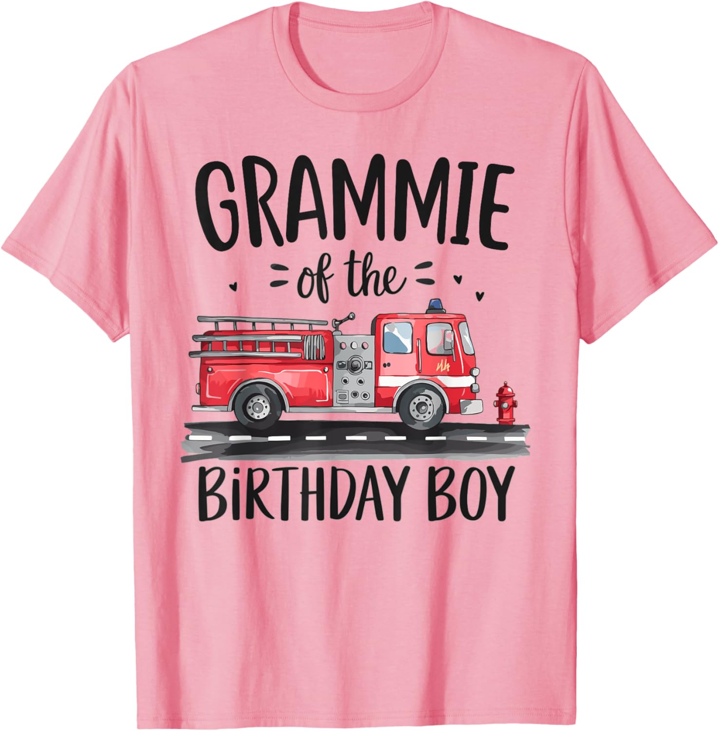 Grammie of the Birthday Boy Fire Truck T-Shirt for Firefighter Grandmas - 1