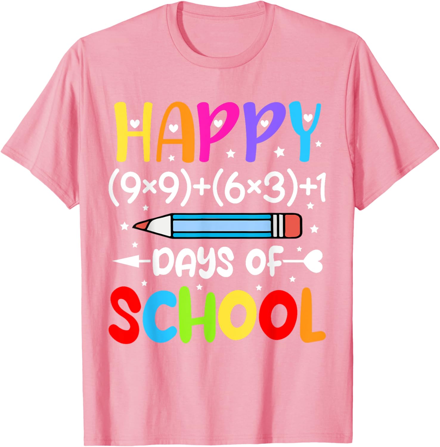 Happy 100th Day of School T-Shirt for Kids Fun Math Teacher Gift - 19