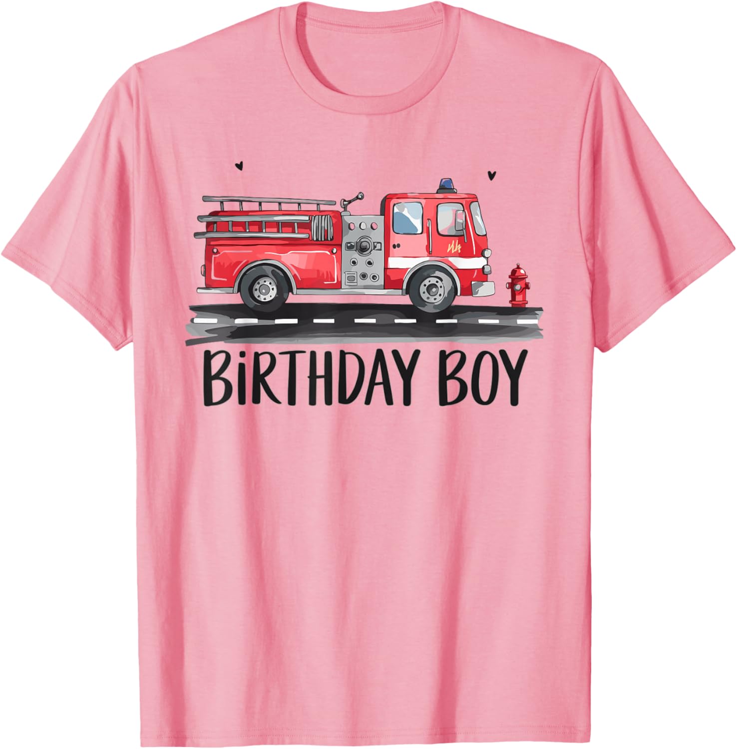 Fire Truck Firefighter Birthday T-Shirt for Boys Family Party - 3