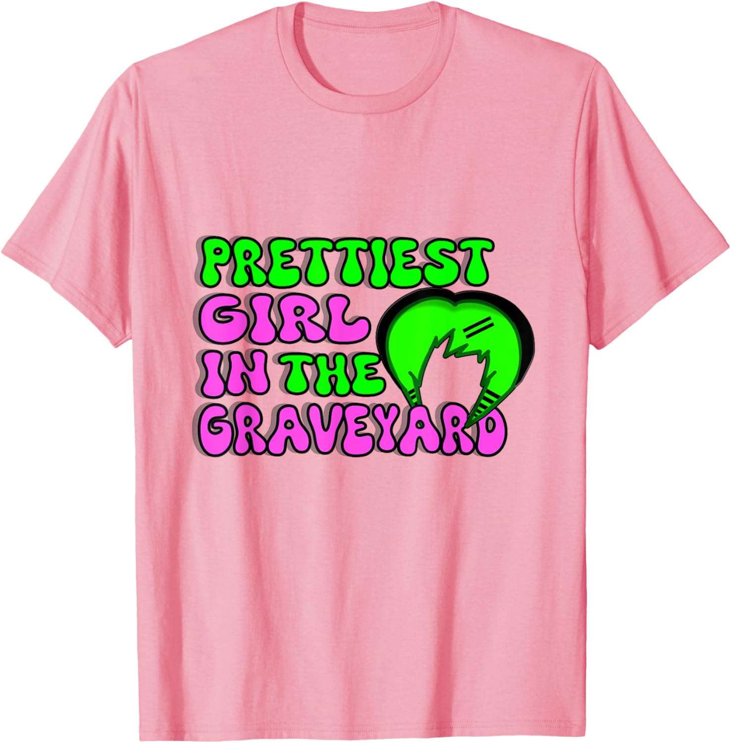 Y2K Emo Girl in Graveyard Scene T-Shirt for Stylish Kids - 1