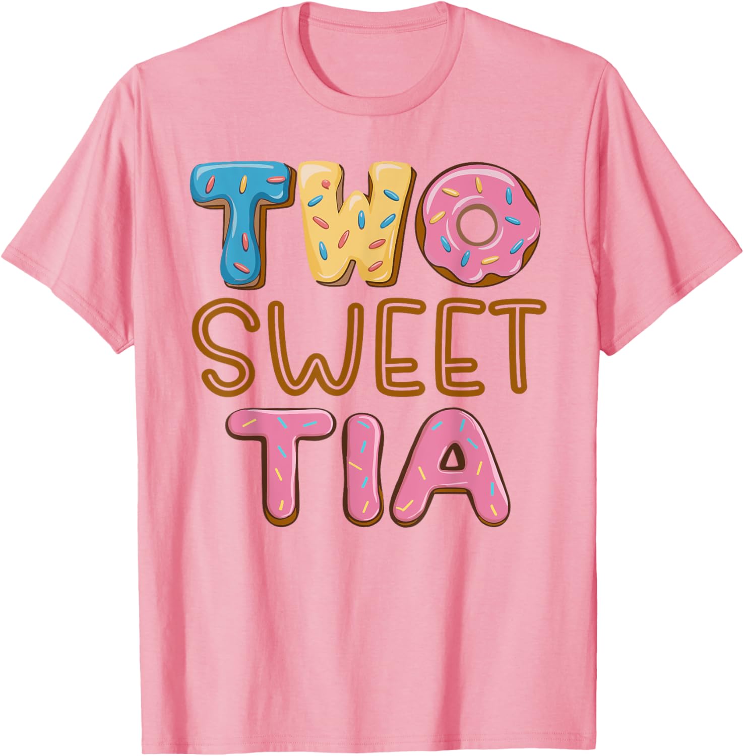 Tia of the Two Sweet Donut Aunt 2nd Birthday Girl Party T-Shirt - 3
