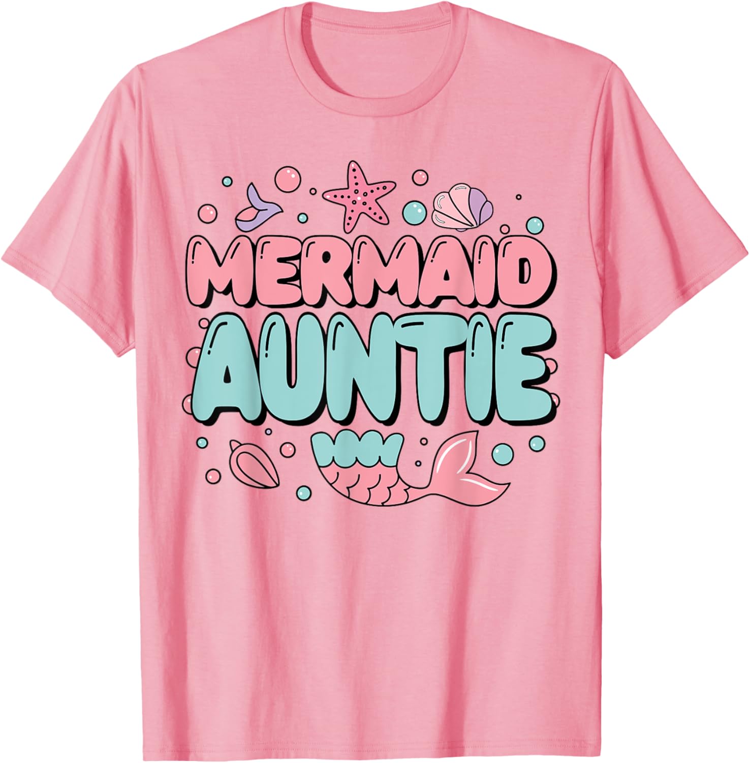 Auntie of The Birthday Mermaid Family Matching Party T-Shirt for Fun Celebrations - 6