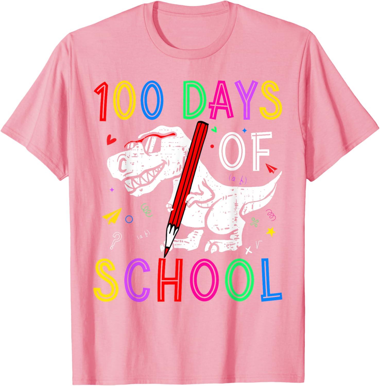 100 Days of School Dino T-Rex Kids T-Shirt for Teachers and Students - 12