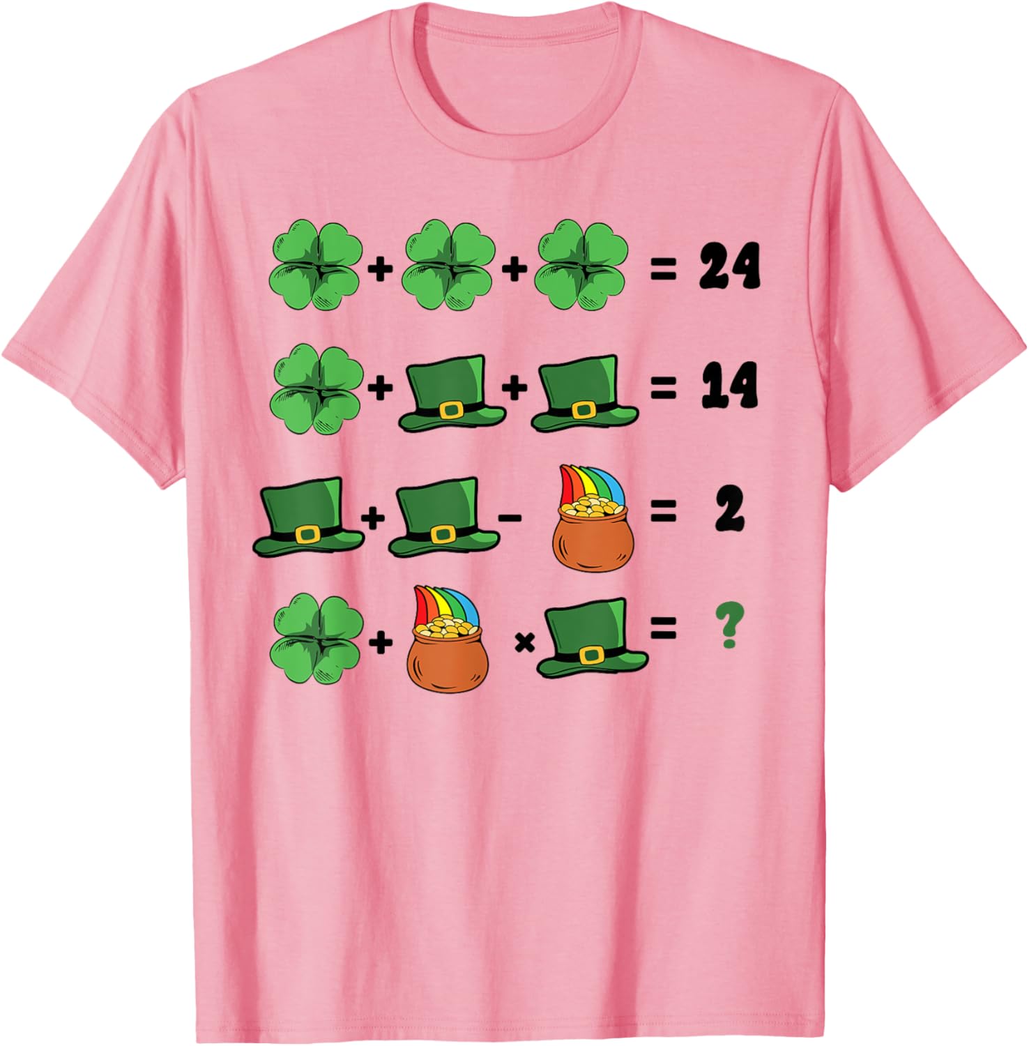 Funny St Patricks Day Shamrock Math Teacher T-Shirt for Irish Celebrations - 17