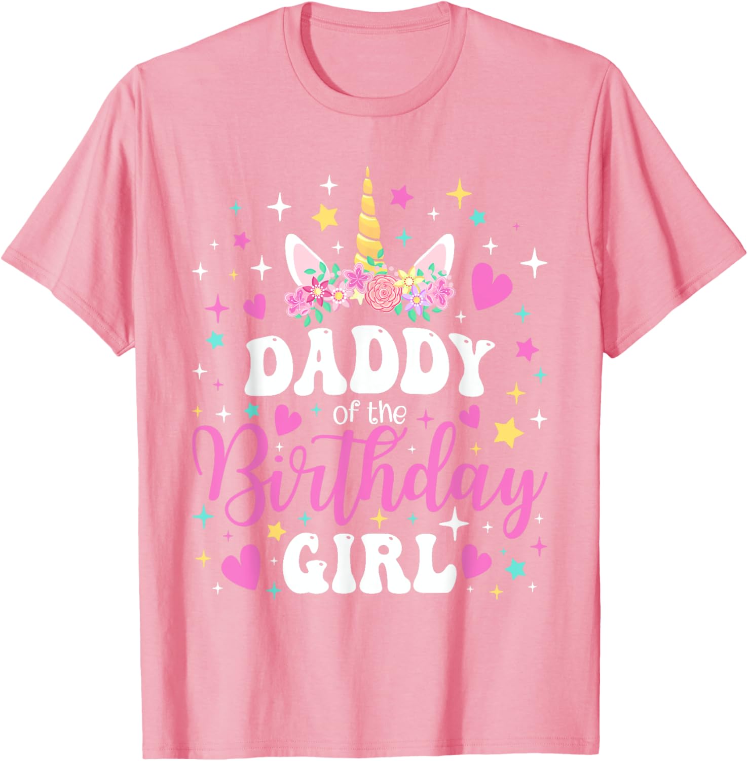 Family Matching Unicorn Daddy T-Shirt for Birthday Girl Celebration - 11