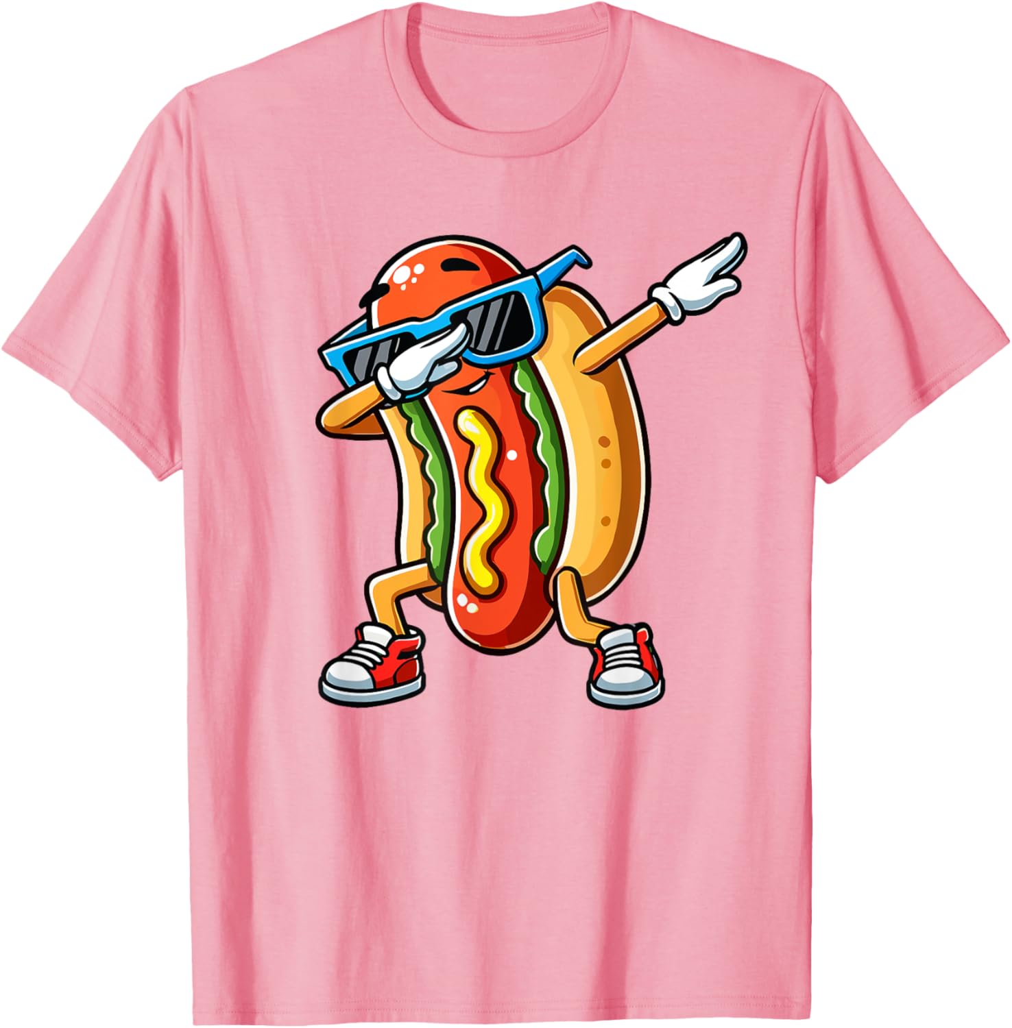 Funny Dabbing Hotdog Sunglasses T-Shirt for Kids Who Love Dogs and Hotdogs - 23