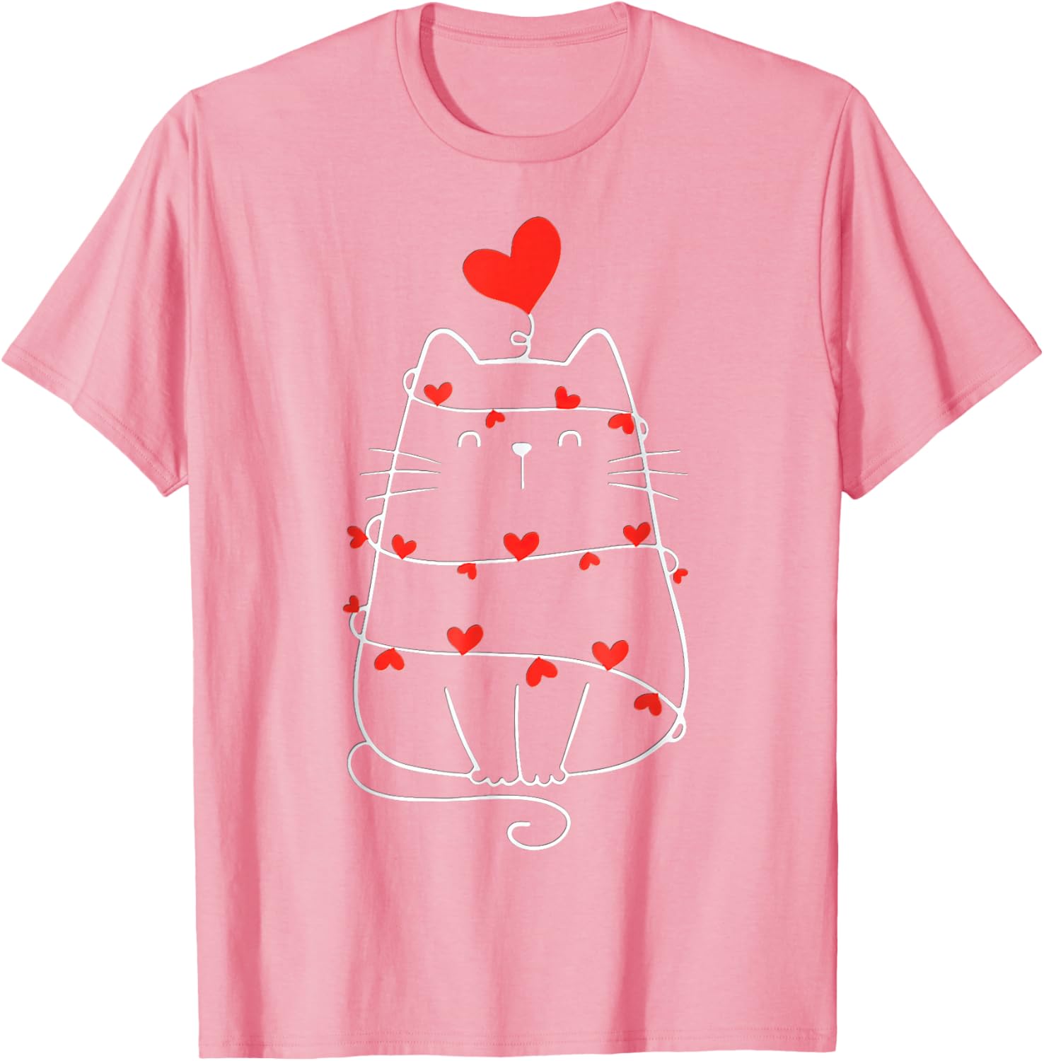 Funny Heart Cat Valentine's Day T-Shirt for Cat Lovers - 3