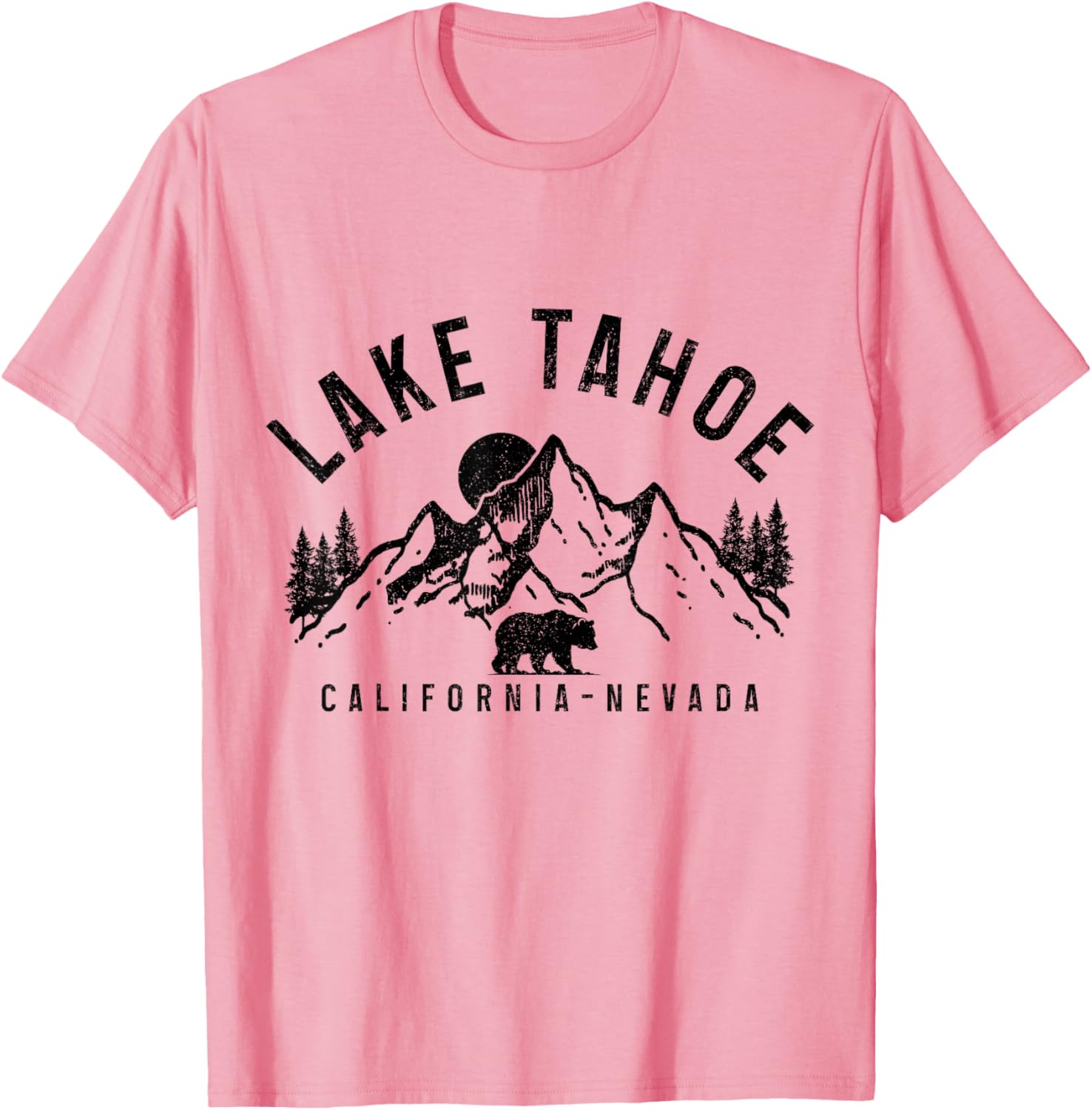 Vintage Bear Graphic T-Shirt Lake Tahoe Mountains Nature Lovers Apparel - 3