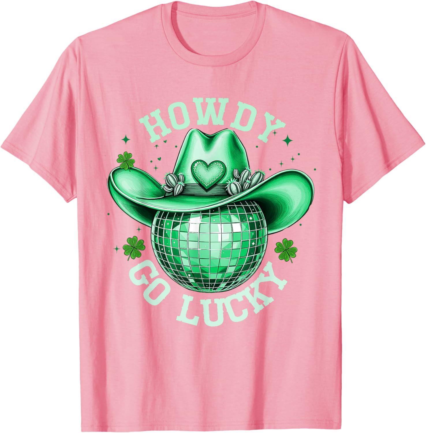 Howdy Go Lucky Disco Western Irish Shamrock T-Shirt for St. Patrick's Day - 21