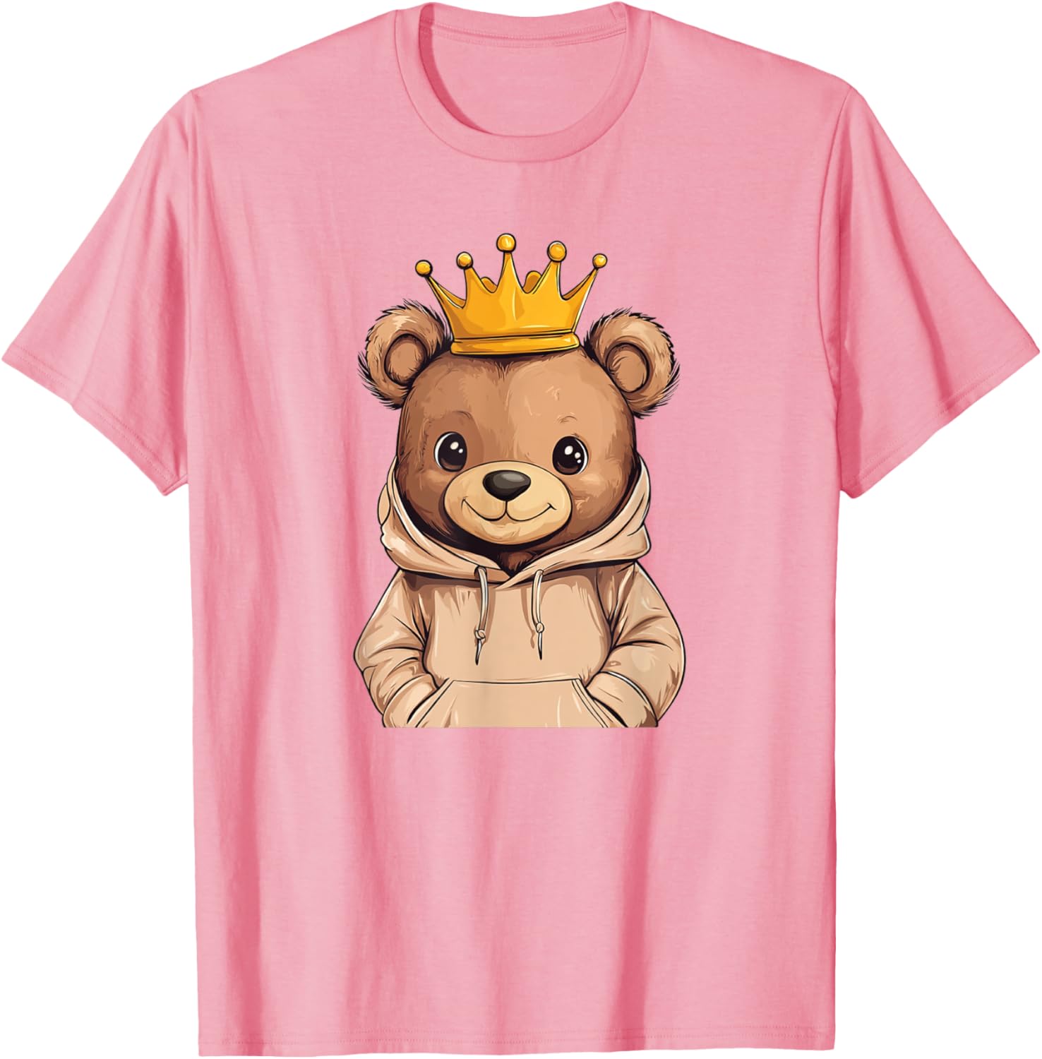 Adorable Cool Teddy Bear King with Crown and Sweater T-Shirt Outfit - 14