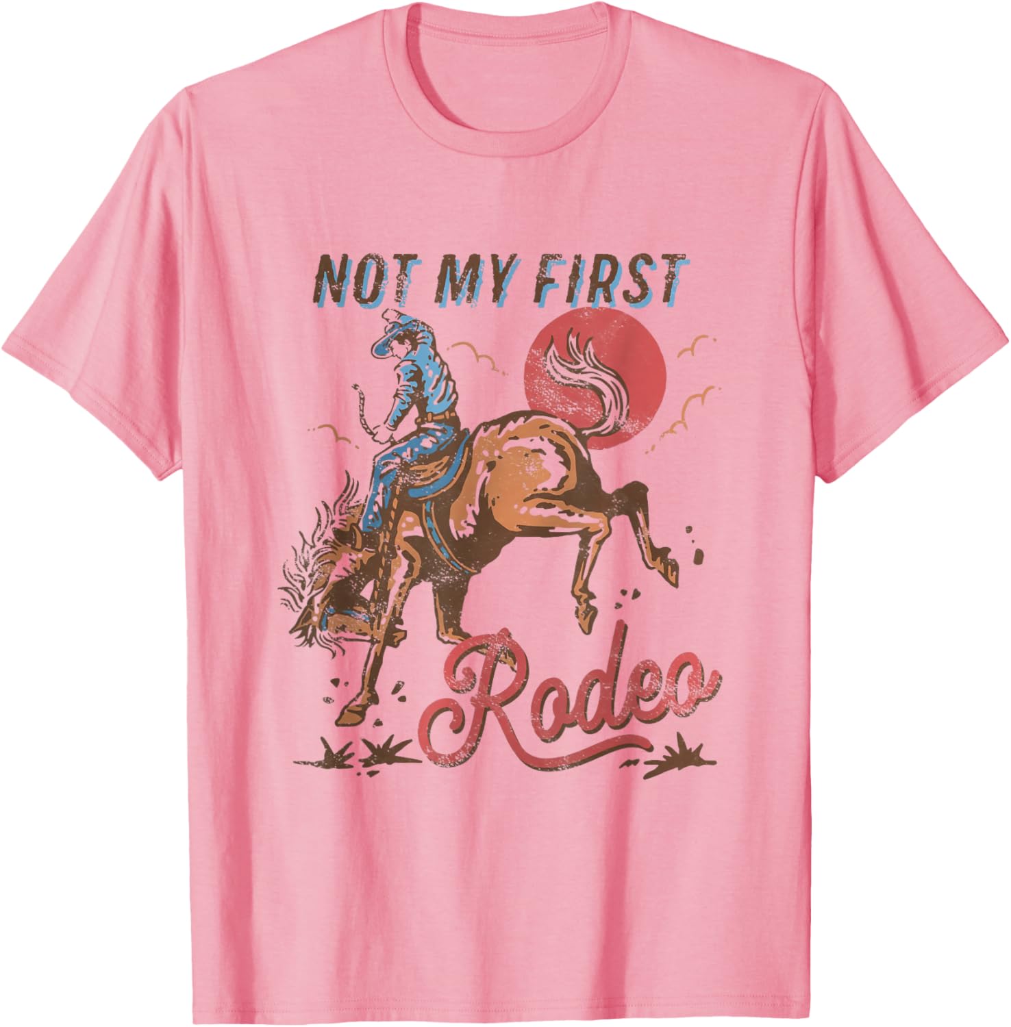 Vintage Cowboy Rodeo T-Shirt Not My First Rodeo Bronc Riding Style - 6