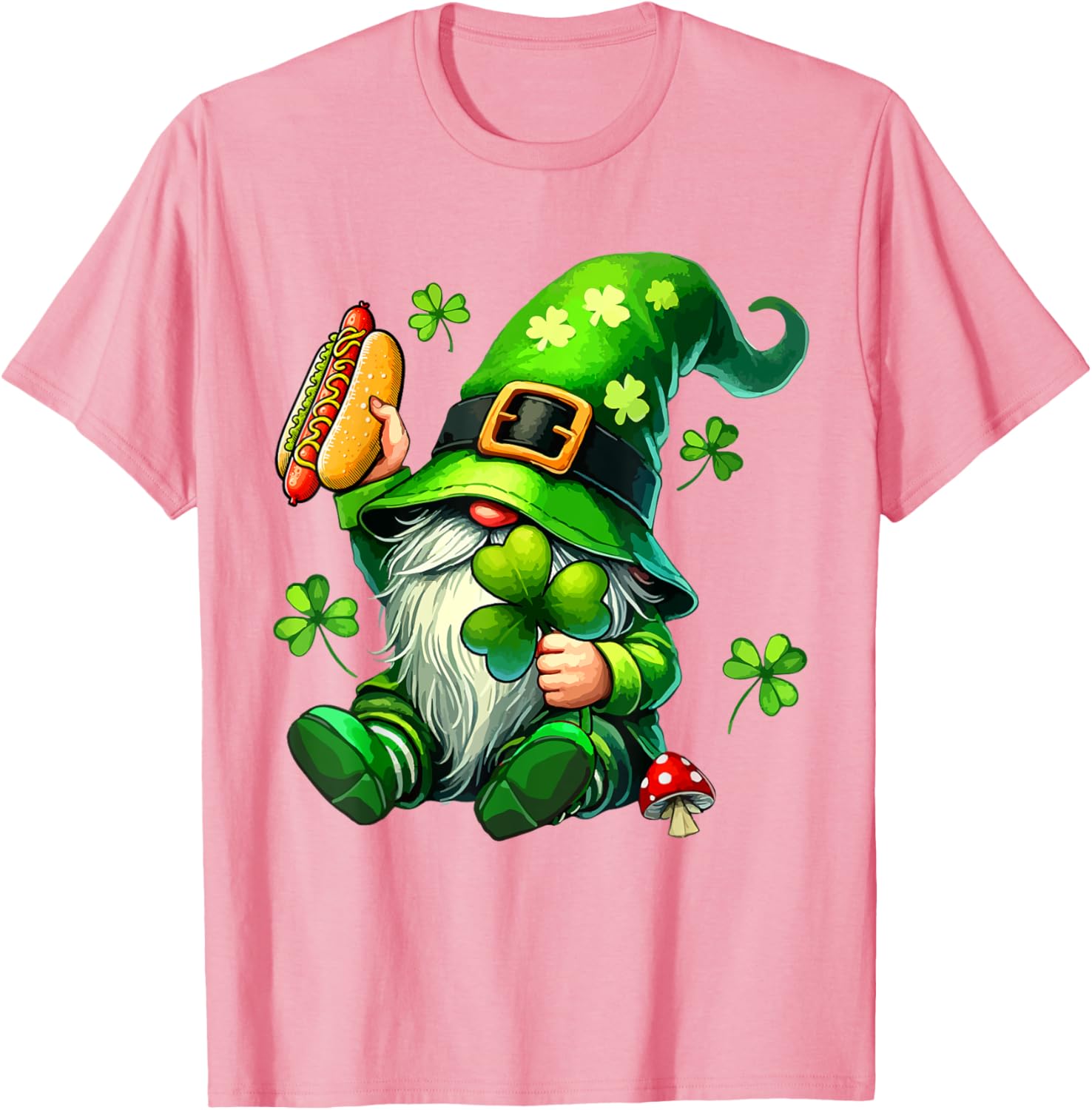 Gnome Eating Hot Dog St. Patrick's Day T-Shirt for Food Lovers - 4