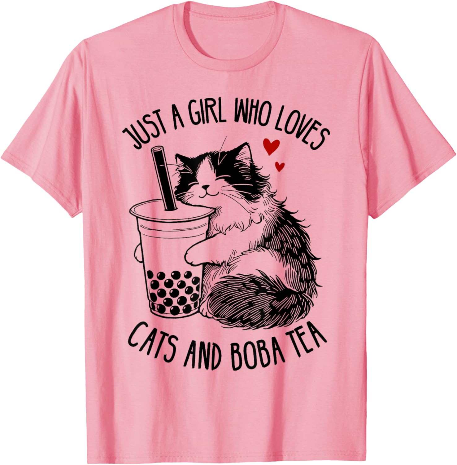 Cute Ragdoll Cat Lover T-Shirt for Girls Who Love Cats and Boba Tea - 19