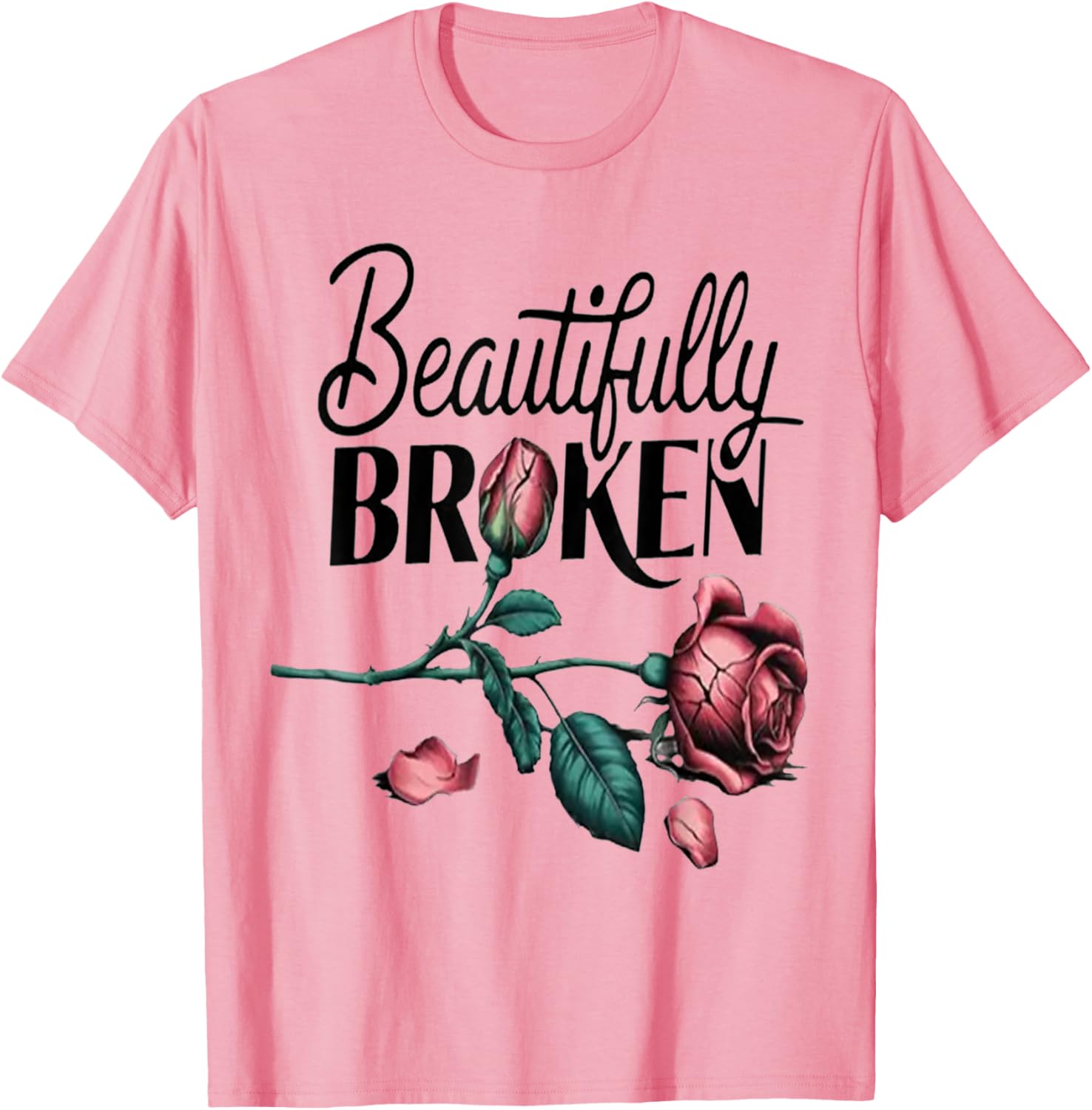 Beautifully Flowers Rose Broken Country Music T-Shirt for Music Lovers - 8