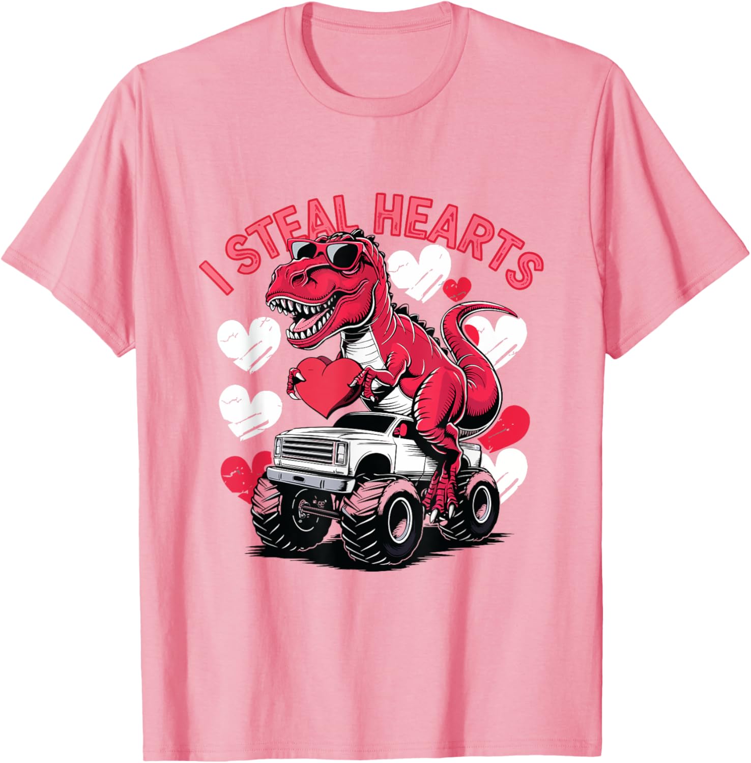 I Steal Hearts Toddler T-Rex Valentine's Day Shirt for Baby Boys - 10