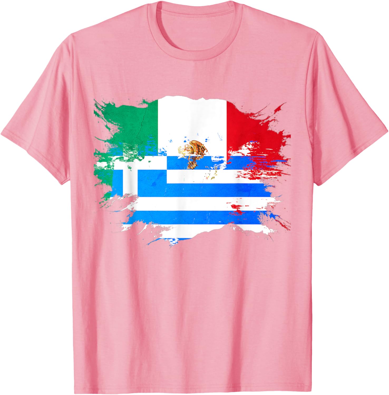 Mexican and Greek Heritage Flag T-Shirt for Proud Celebrations - 7