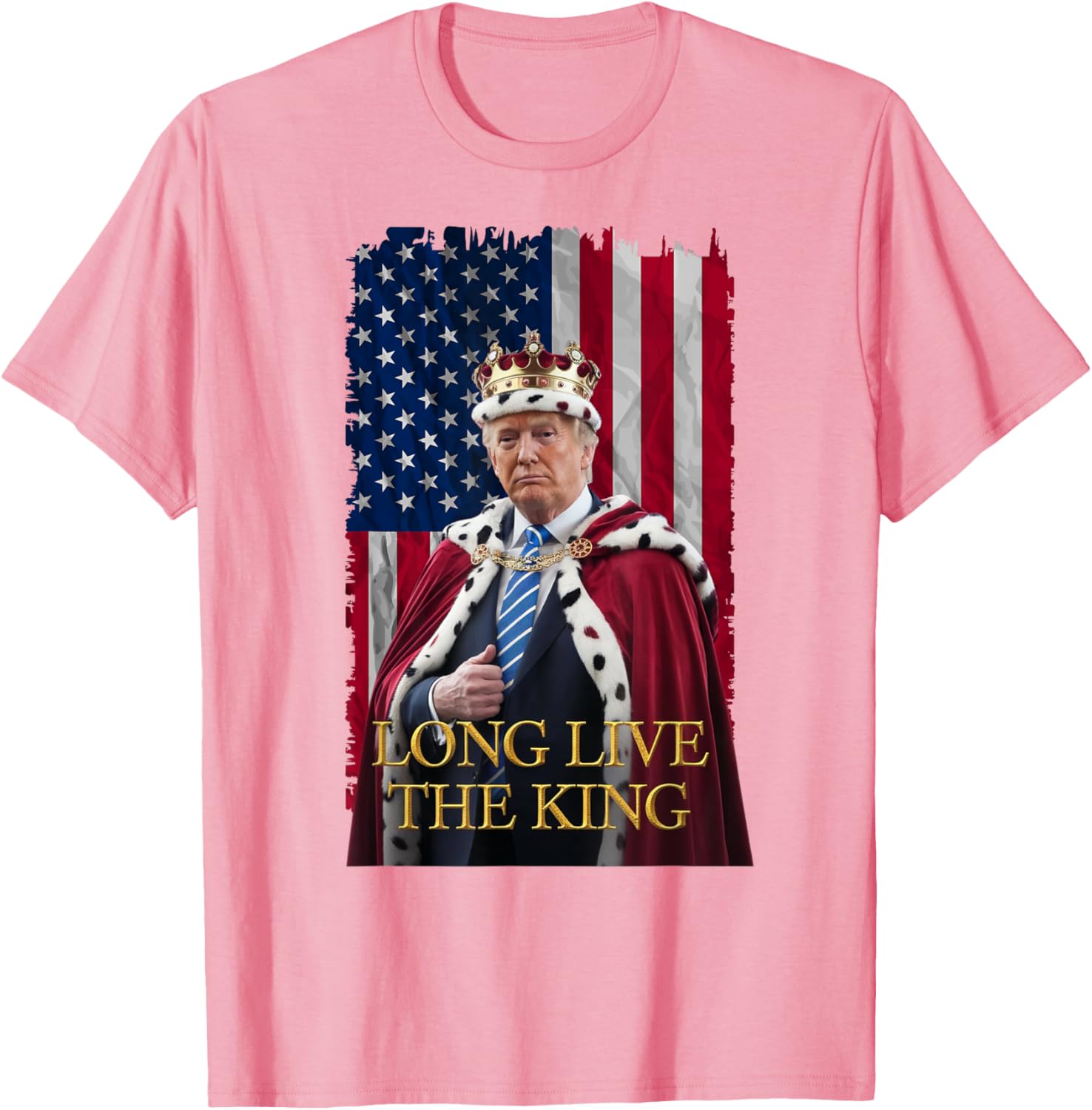 Long Live The King Vintage Trump Portrait T-Shirt for 4th of July Fun - 3