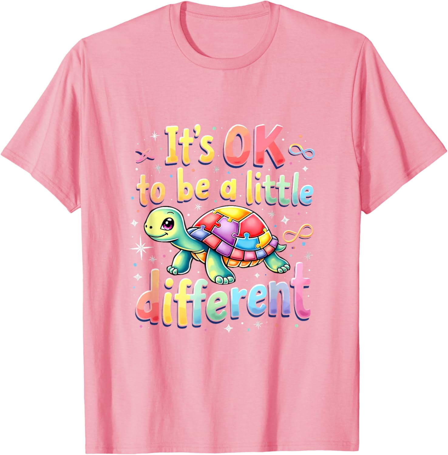 Autism Awareness Turtle T-Shirt It's Okay to Be Different Fun Tee - 6