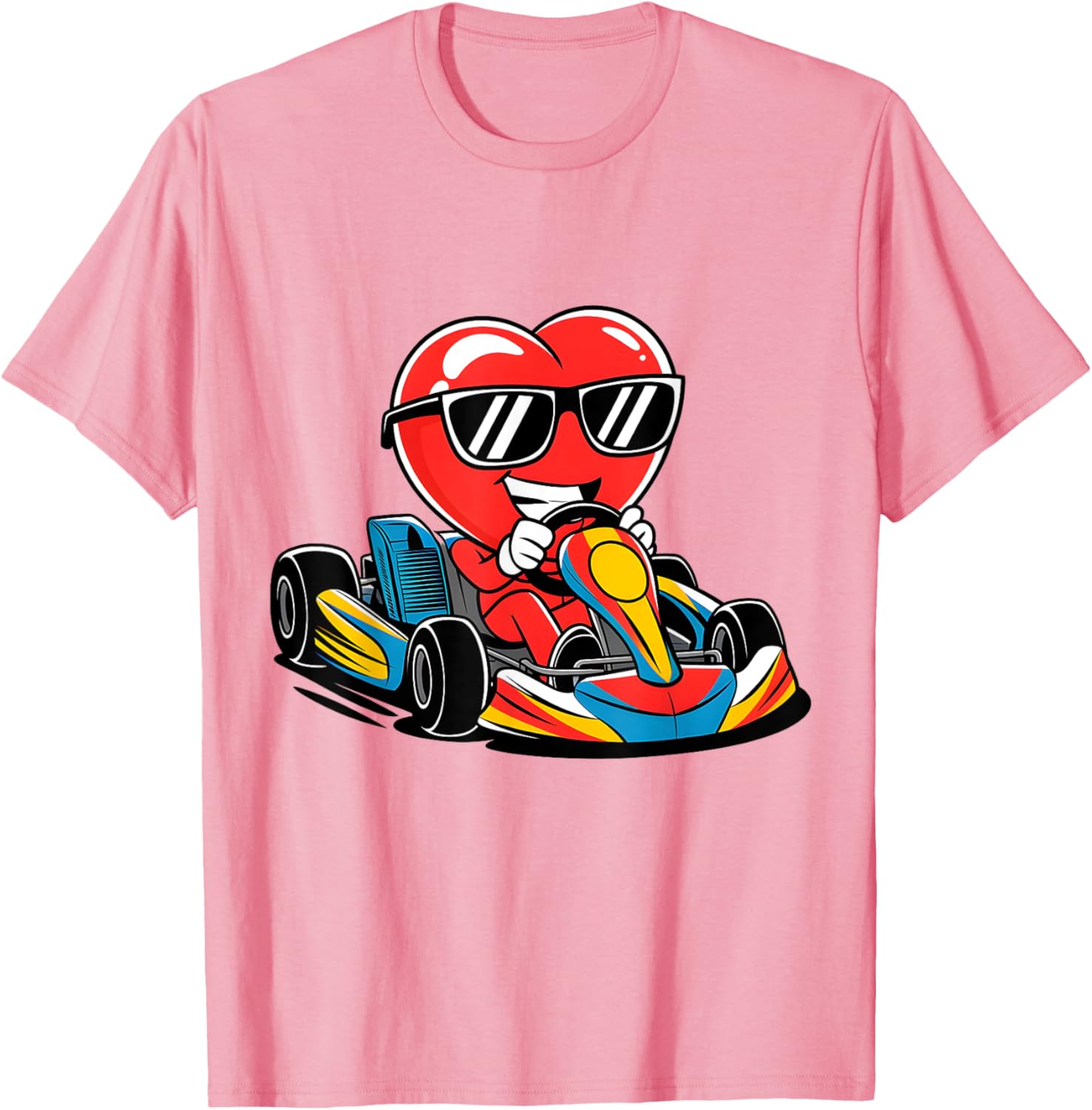 Heart Racing Go-Kart Valentine's Day T-Shirt for Boys and Girls - 27