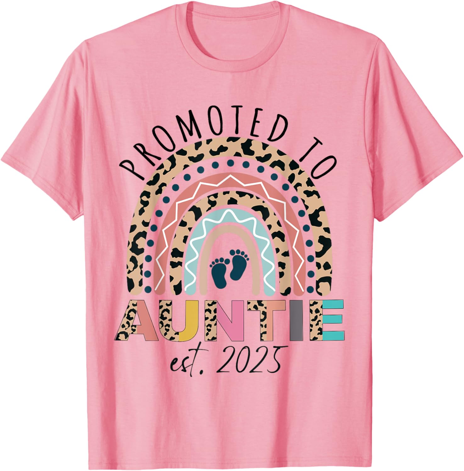 Promoted to Auntie Est 2025 Cute Mothers Day T-Shirt Gift for Aunties - 18