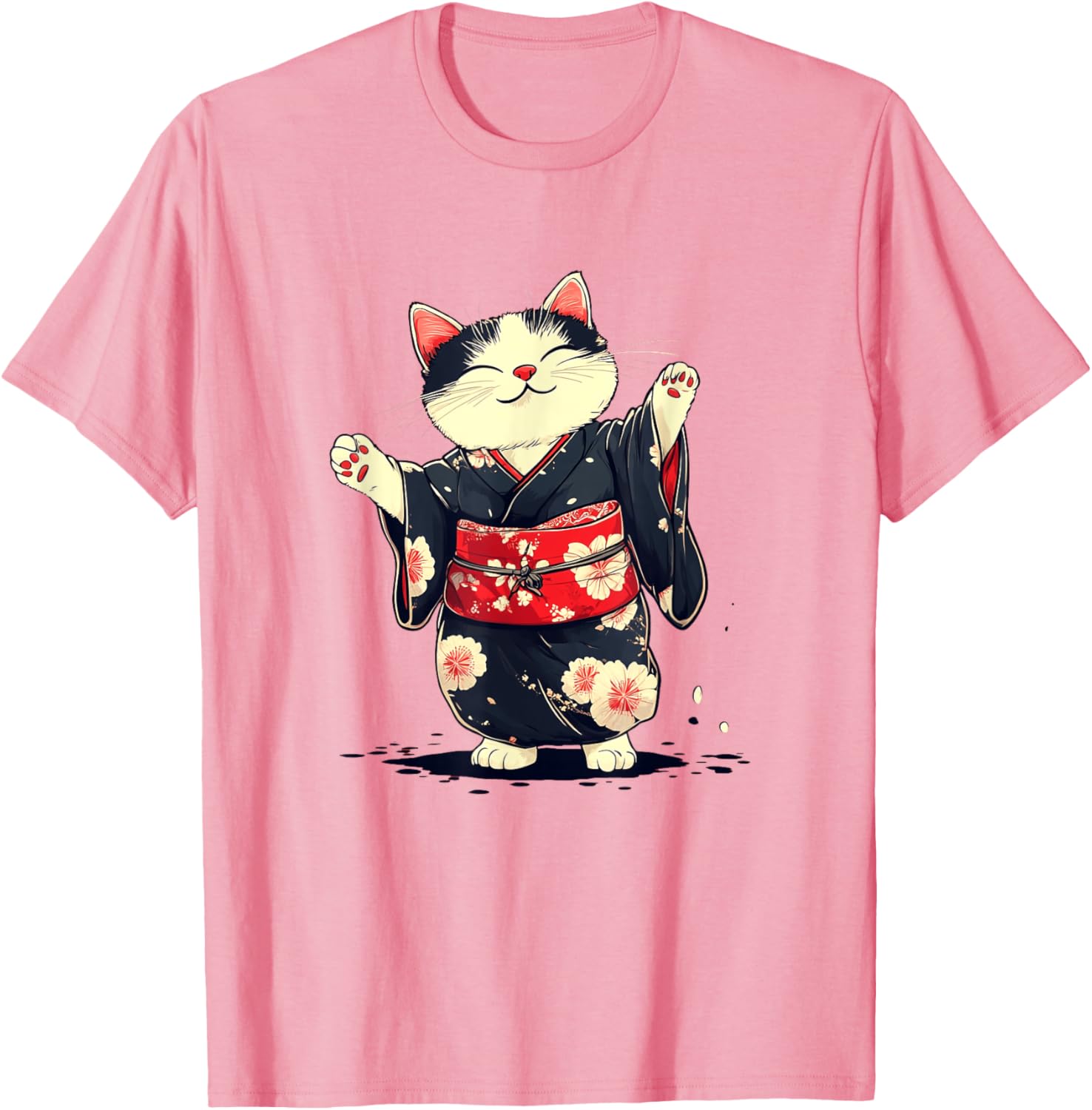 Pretty Kimono Cat T-Shirt for Japanese Style Lovers - Unisex Kids Adults - 7