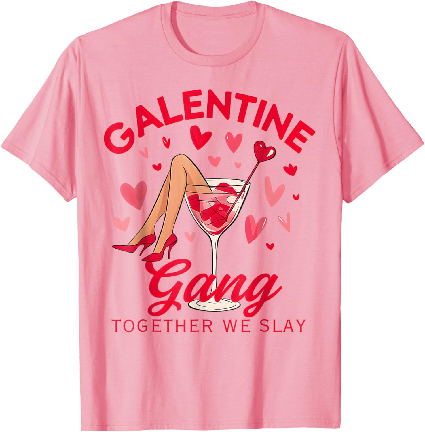 Galentine Gang Together We Slay Valentine's Day T-Shirt for Women and Girls - 3