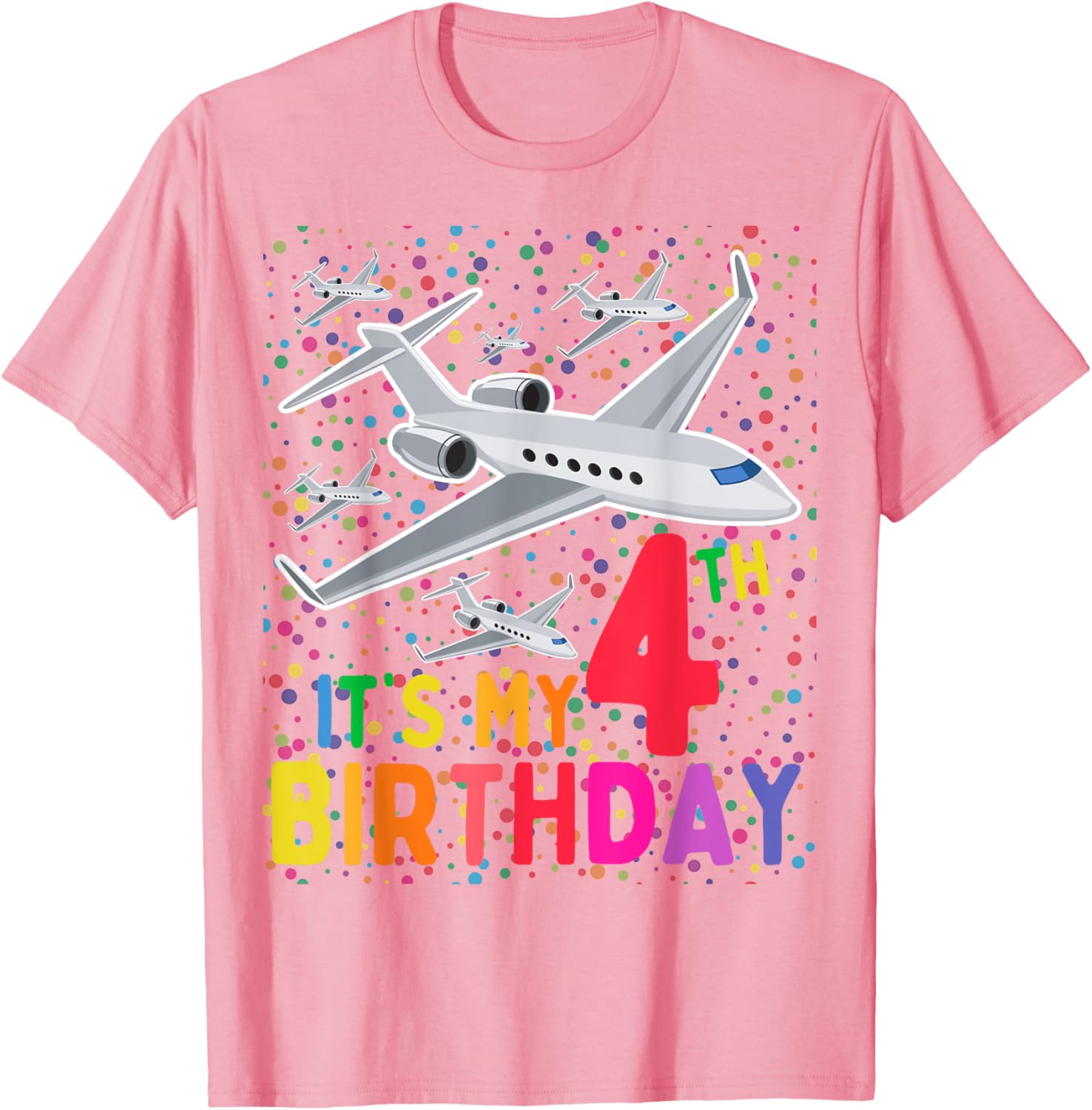 Its My 4th Birthday Airplane T-Shirt for Boys and Girls Fun Gift - 8