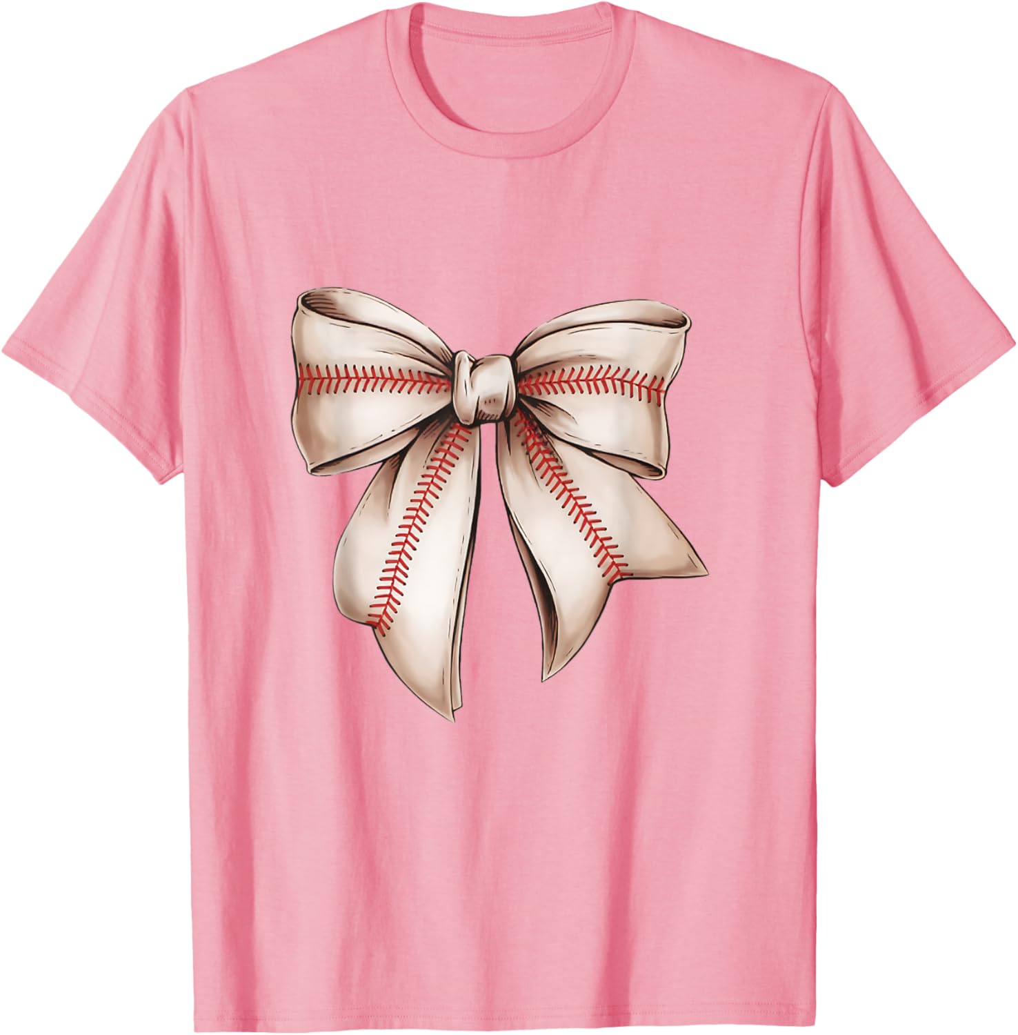 Retro Baseball Bow T-Shirt for Sports Lovers, Fun Sublimation Design - 16