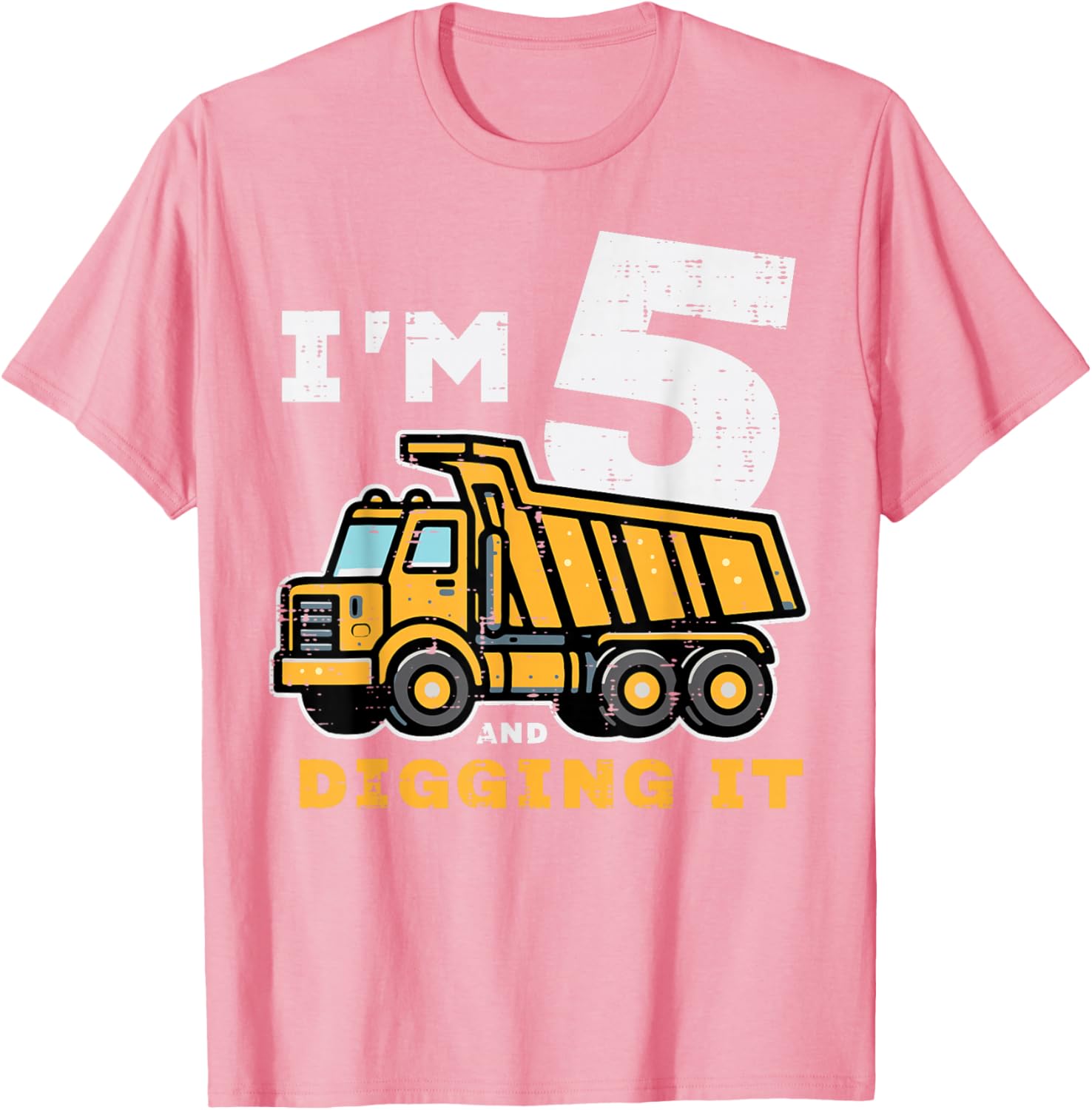 5th Birthday Dump Truck T-Shirt for Boys I’m 5 Digging It Fun Kids Tee - 17