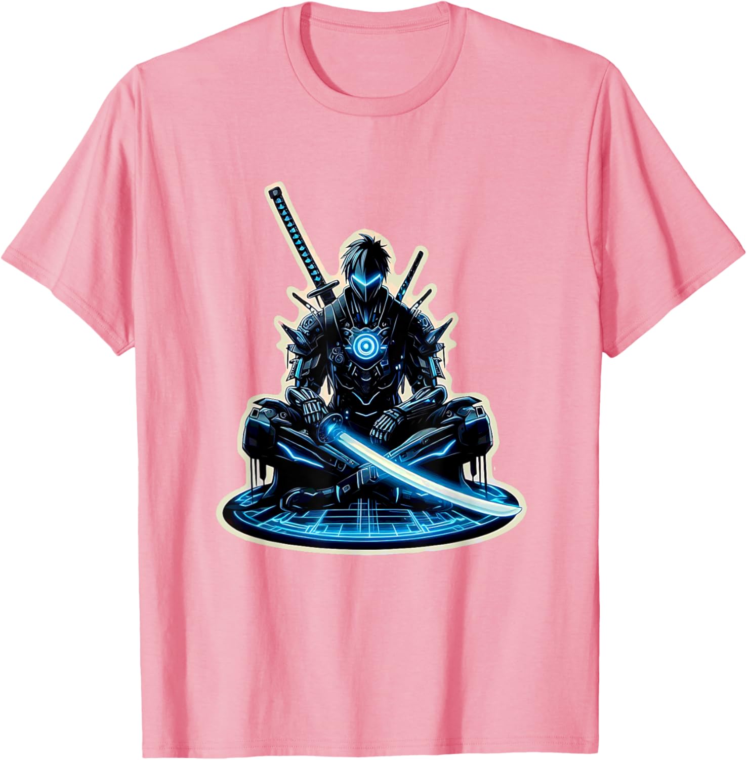 Futuristic Anime Samurai Gamer Warrior T-Shirt for Sci-Fi Fans - 5