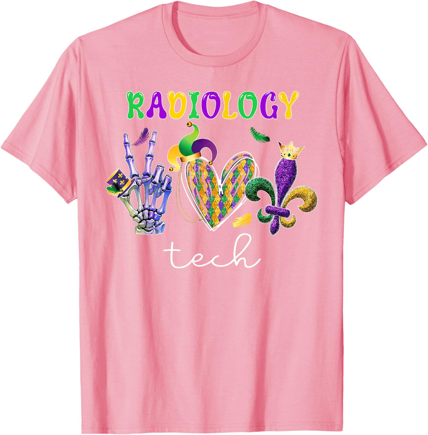 Radiology Tech Mardi Gras T-Shirt for X-Ray Technologists and Fans - 17