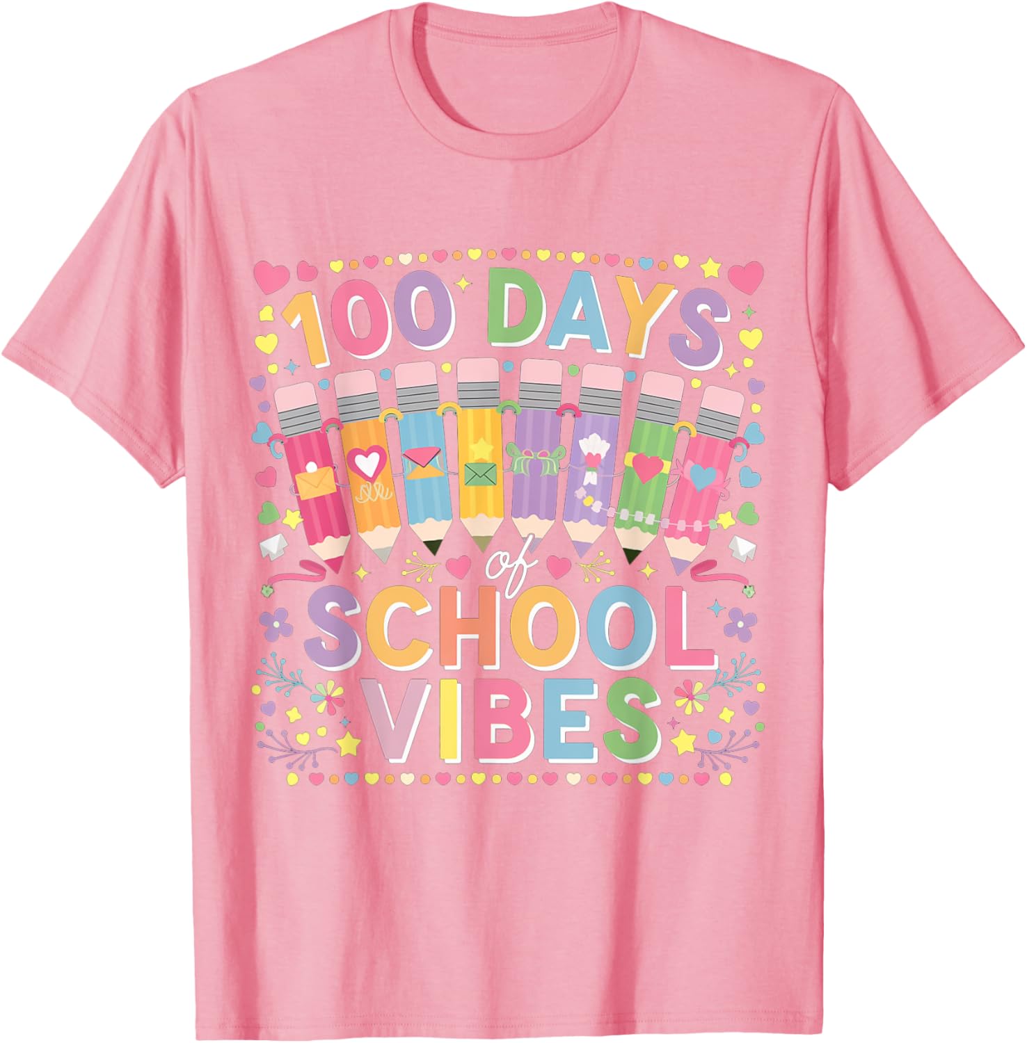 Cute Heart 100th Day of School T-Shirt for Kids Fun Celebration Wear - 20