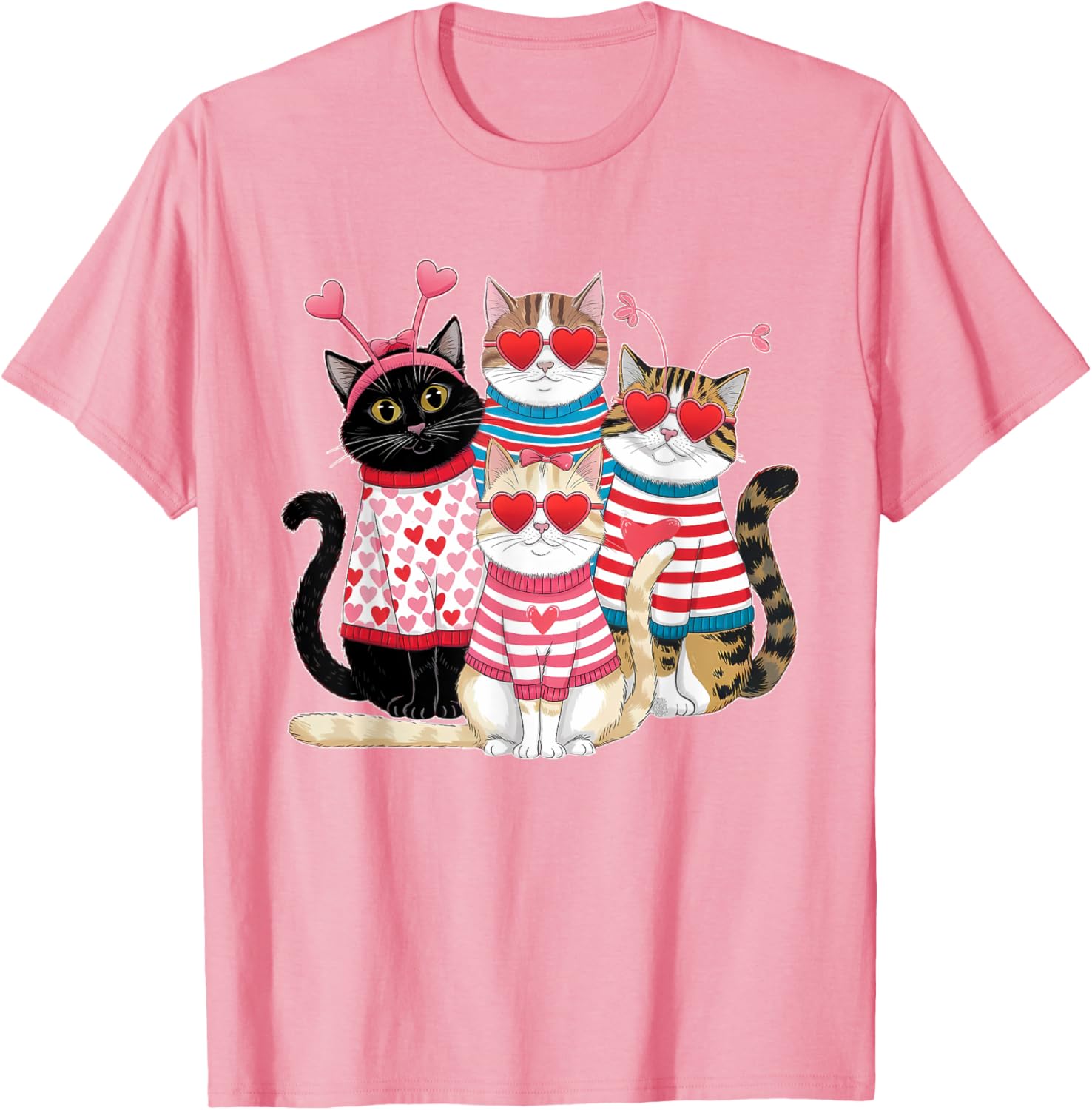 Happy Meowentine's Cute Cat T-Shirt for Girls - Perfect Valentine's Gift - 16