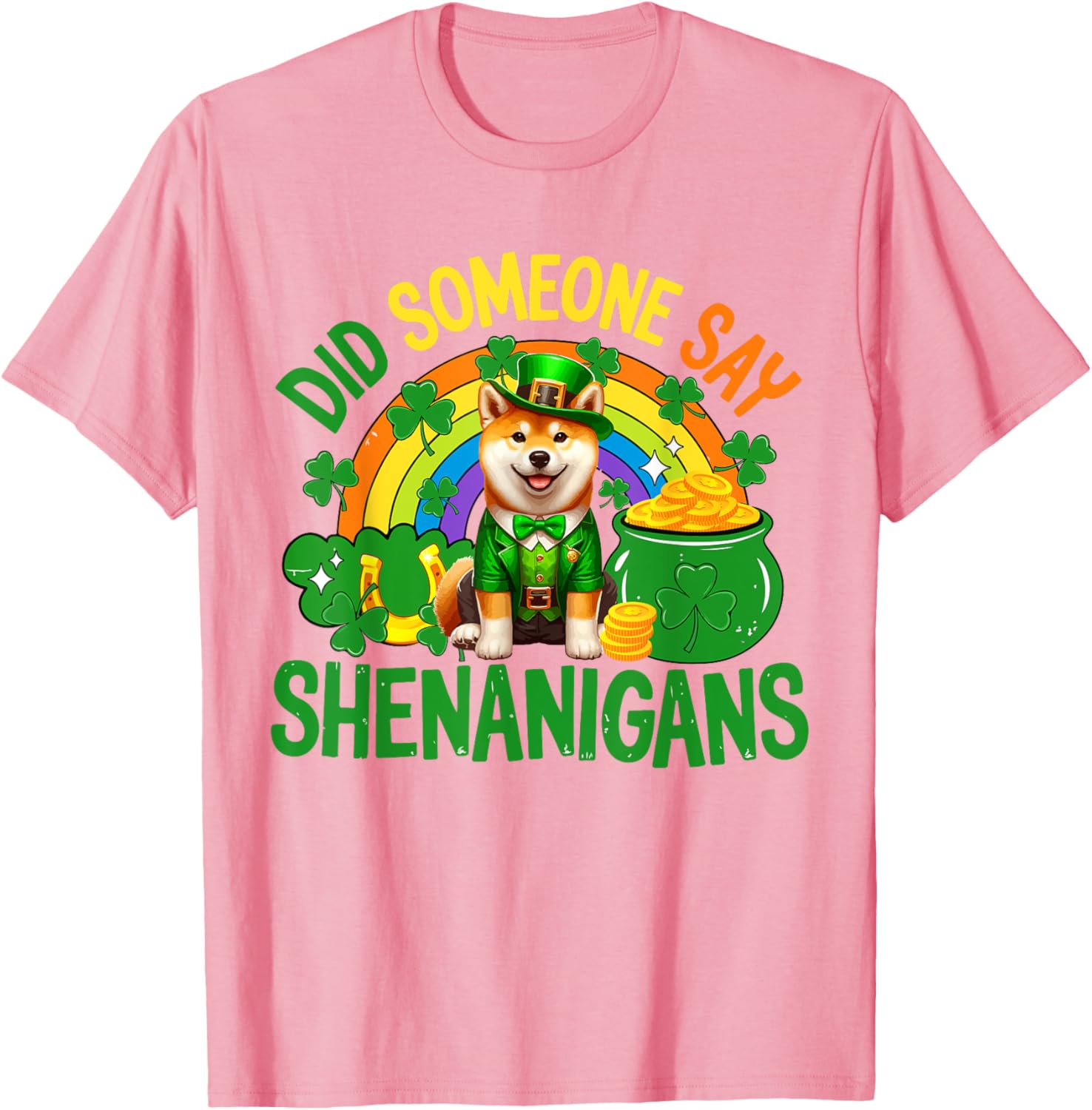 Shenanigans St. Patrick's Day Shiba Inu T-Shirt for Fun Celebrations - 14