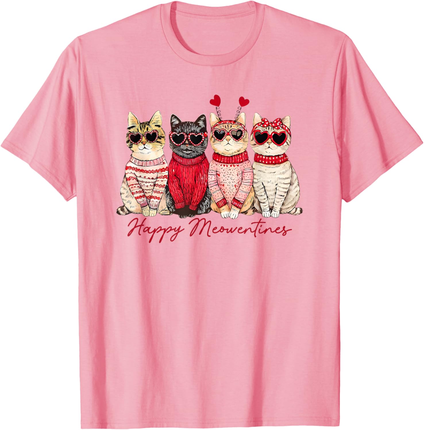 Happy Meowentines Cat T-Shirt for Valentine's Day Love and Fun - 8