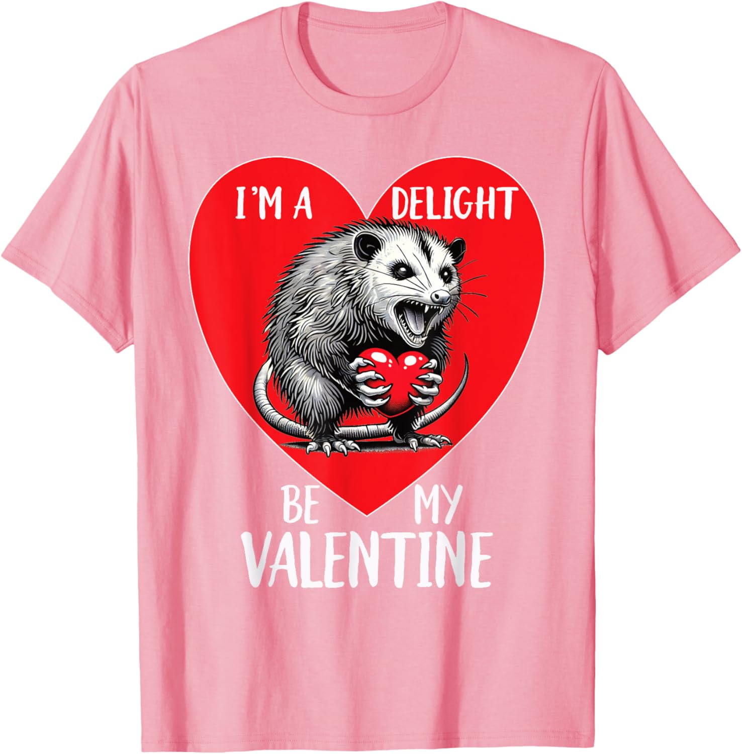 Funny Sarcastic Opossum Be My Valentine T-Shirt for Animal Lovers - 12