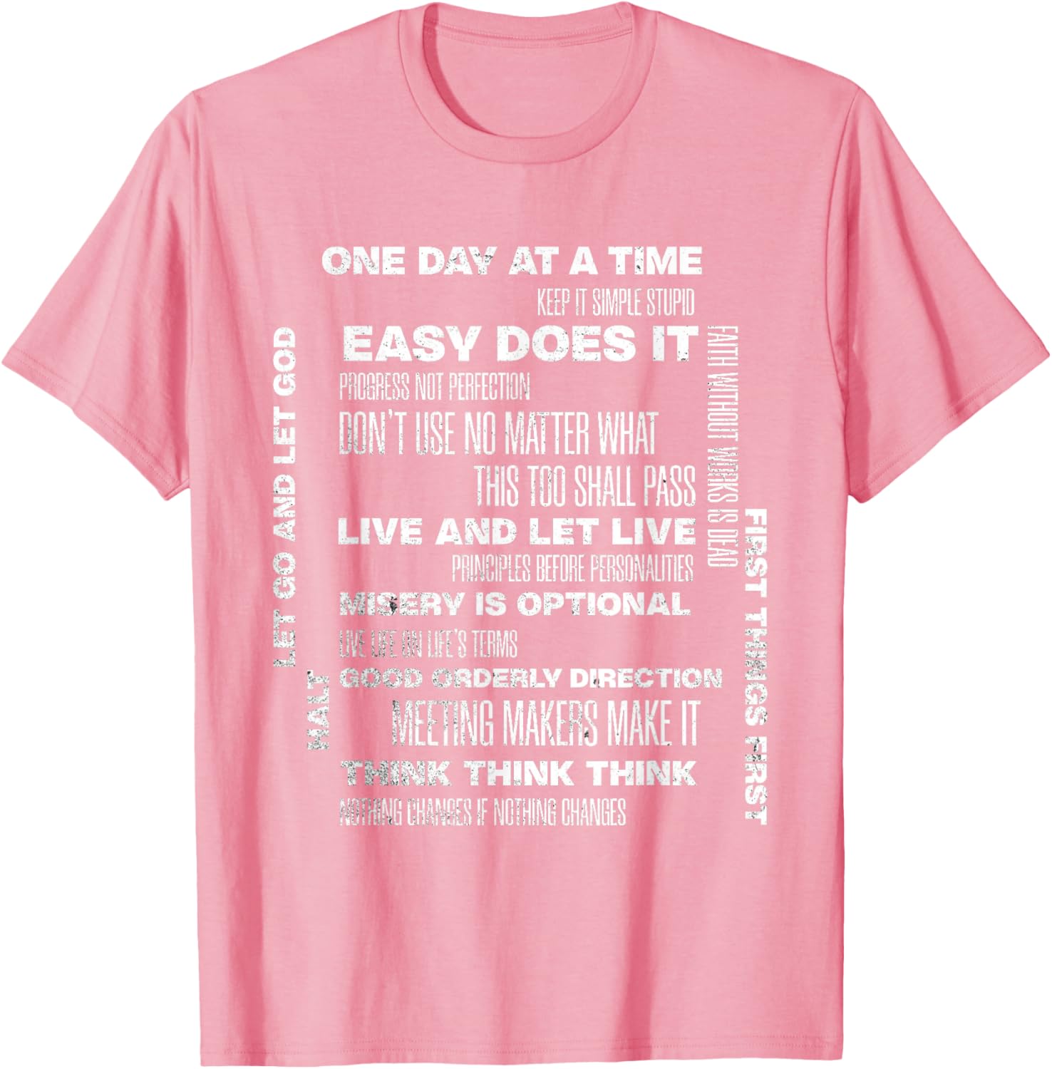One Day At A Time Inspirational Recovery Sobriety Anniversary T-Shirt - 17