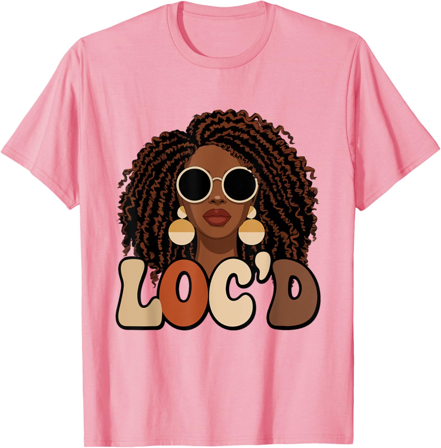 Loc'd For Life Afro Locs T-Shirt for Black Melanin Women Stylish Tee - 13