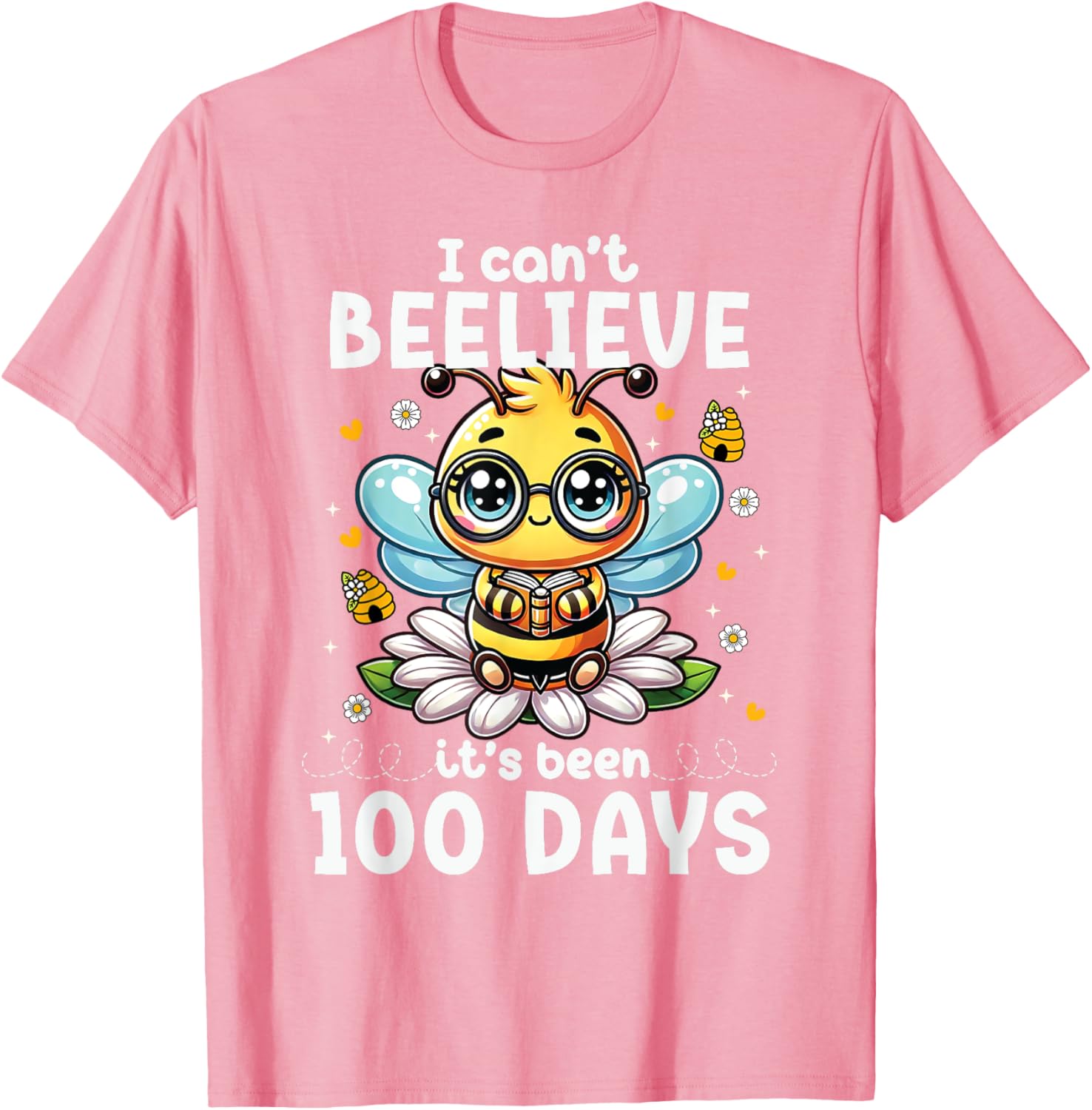 Fun 100 Days of School Bee T-Shirt for Kids and Teachers - 20